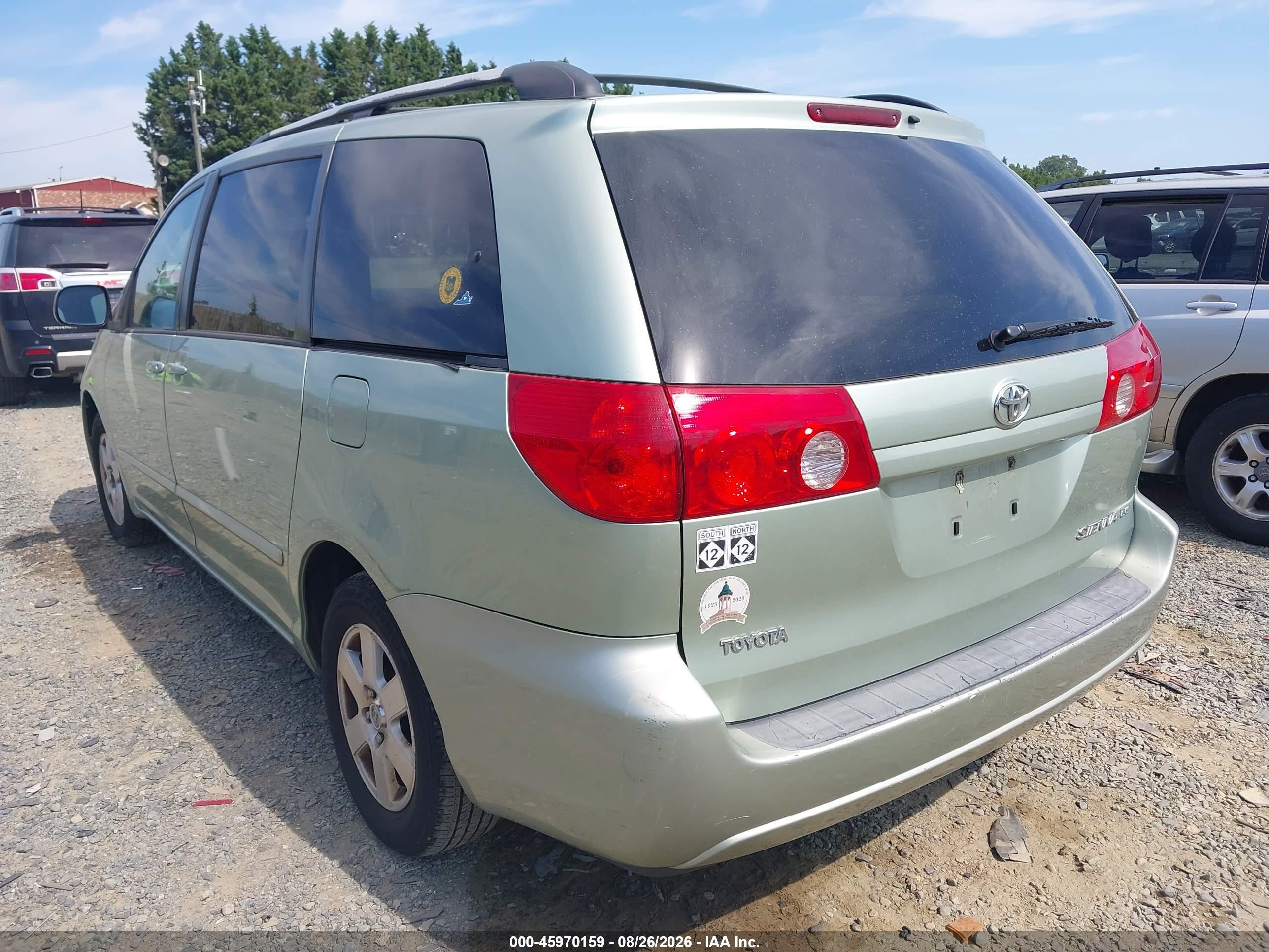 2008 Toyota Sienna Le Зеленый vin: 5TDZK23C98S221379
