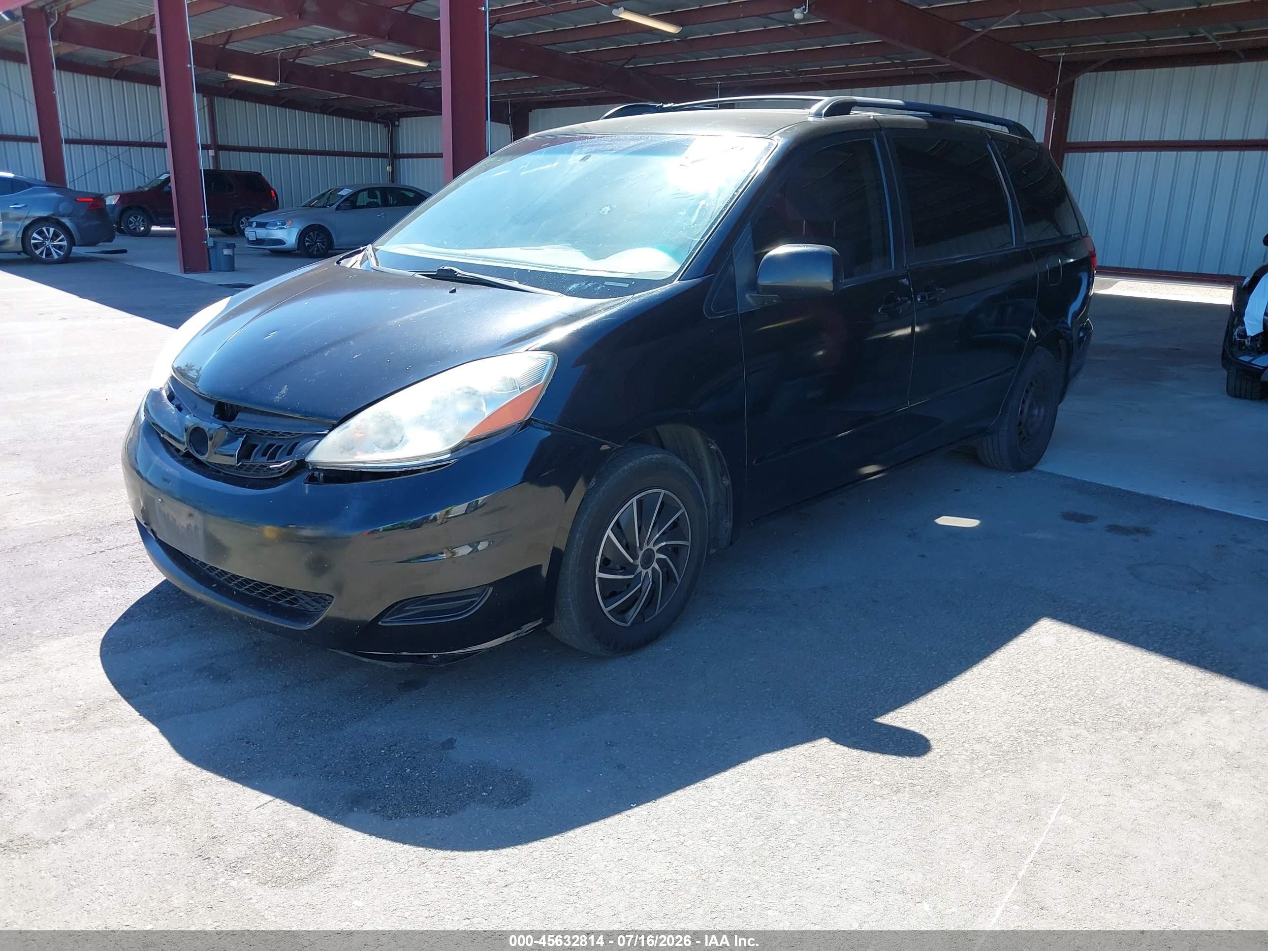 2009 Toyota Sienna Ce Black vin: 5TDZK23C99S263682