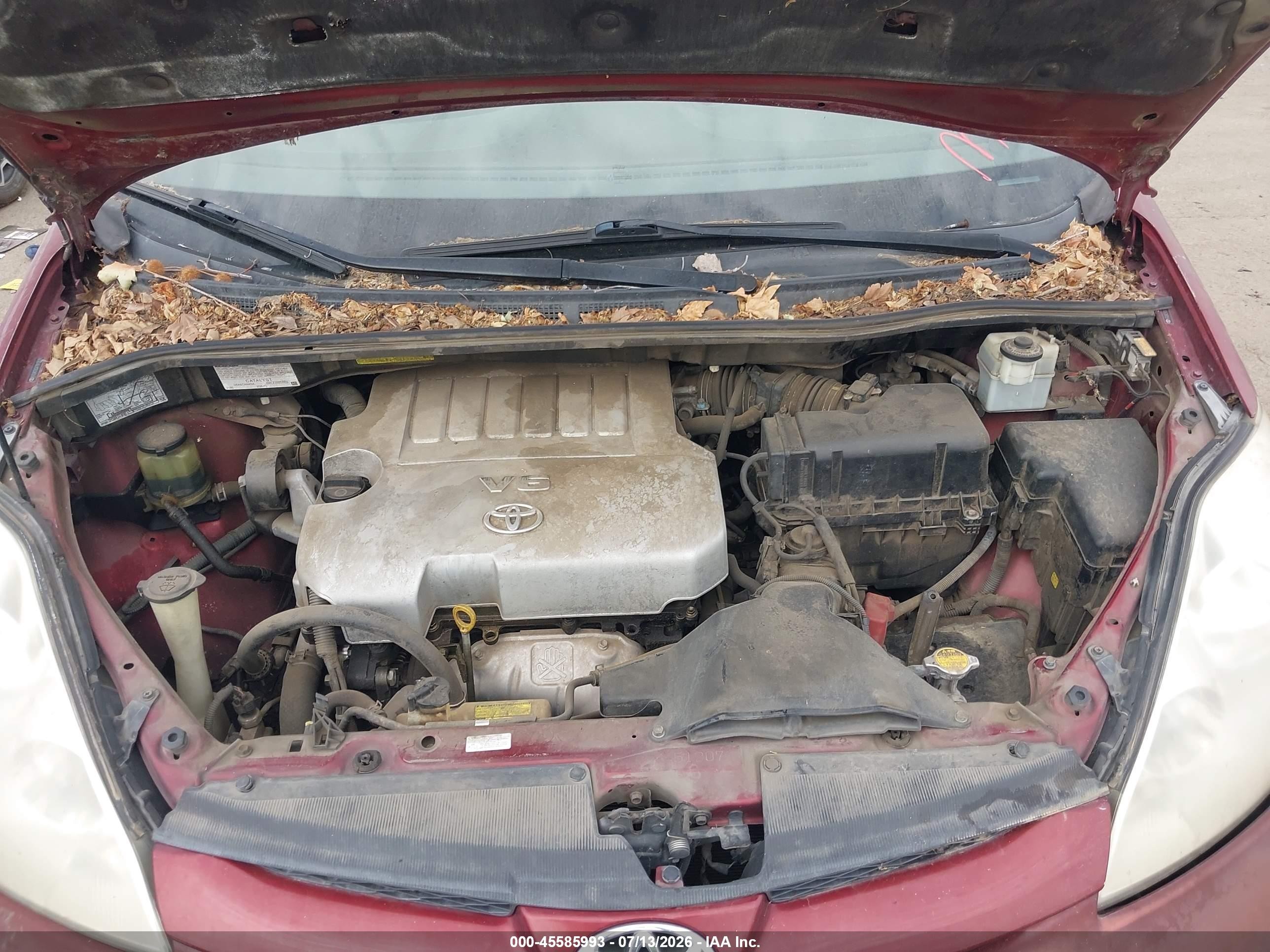 2007 Toyota Sienna Le Темно-бордовый vin: 5TDZK23CX7S012618