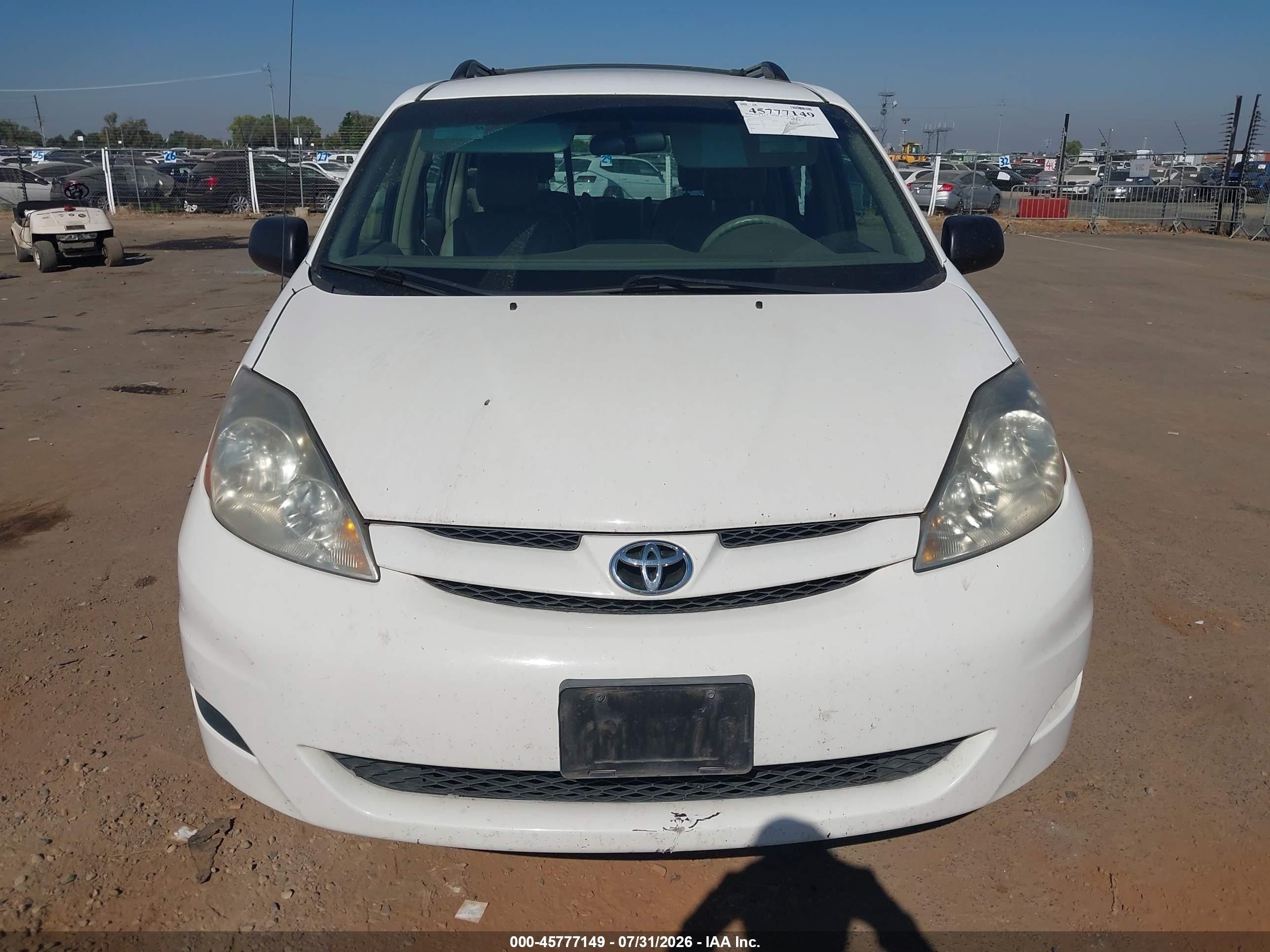 2007 Toyota Sienna Ce White vin: 5TDZK23CX7S091241
