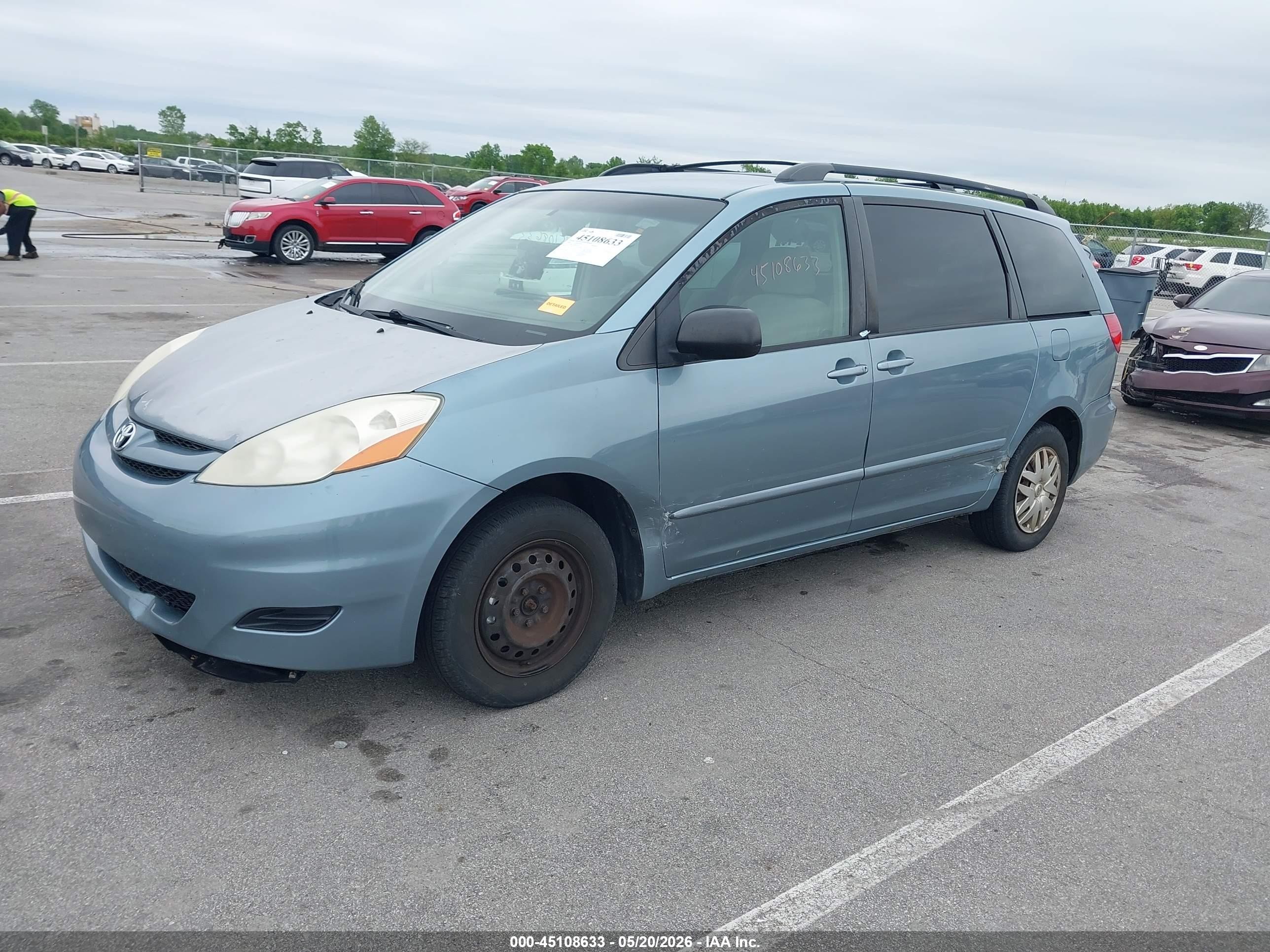 2008 Toyota Sienna Le Light Blue vin: 5TDZK23CX8S174122