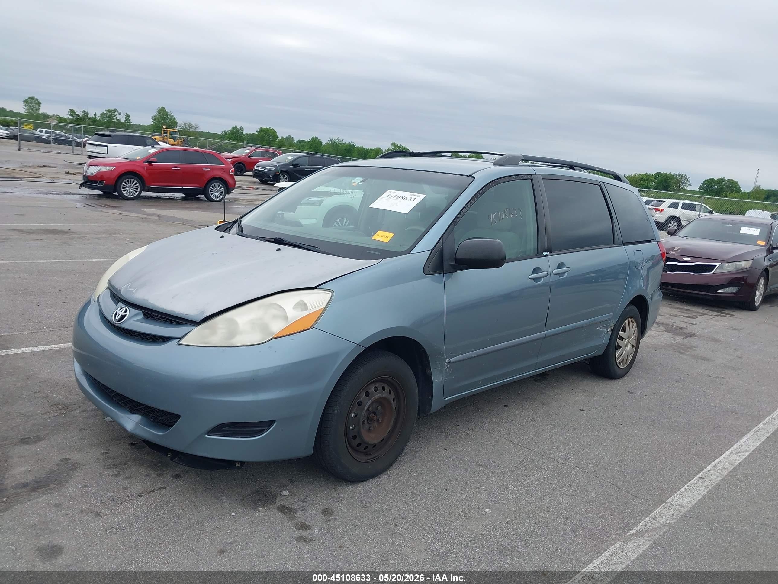 2008 Toyota Sienna Le Light Blue vin: 5TDZK23CX8S174122