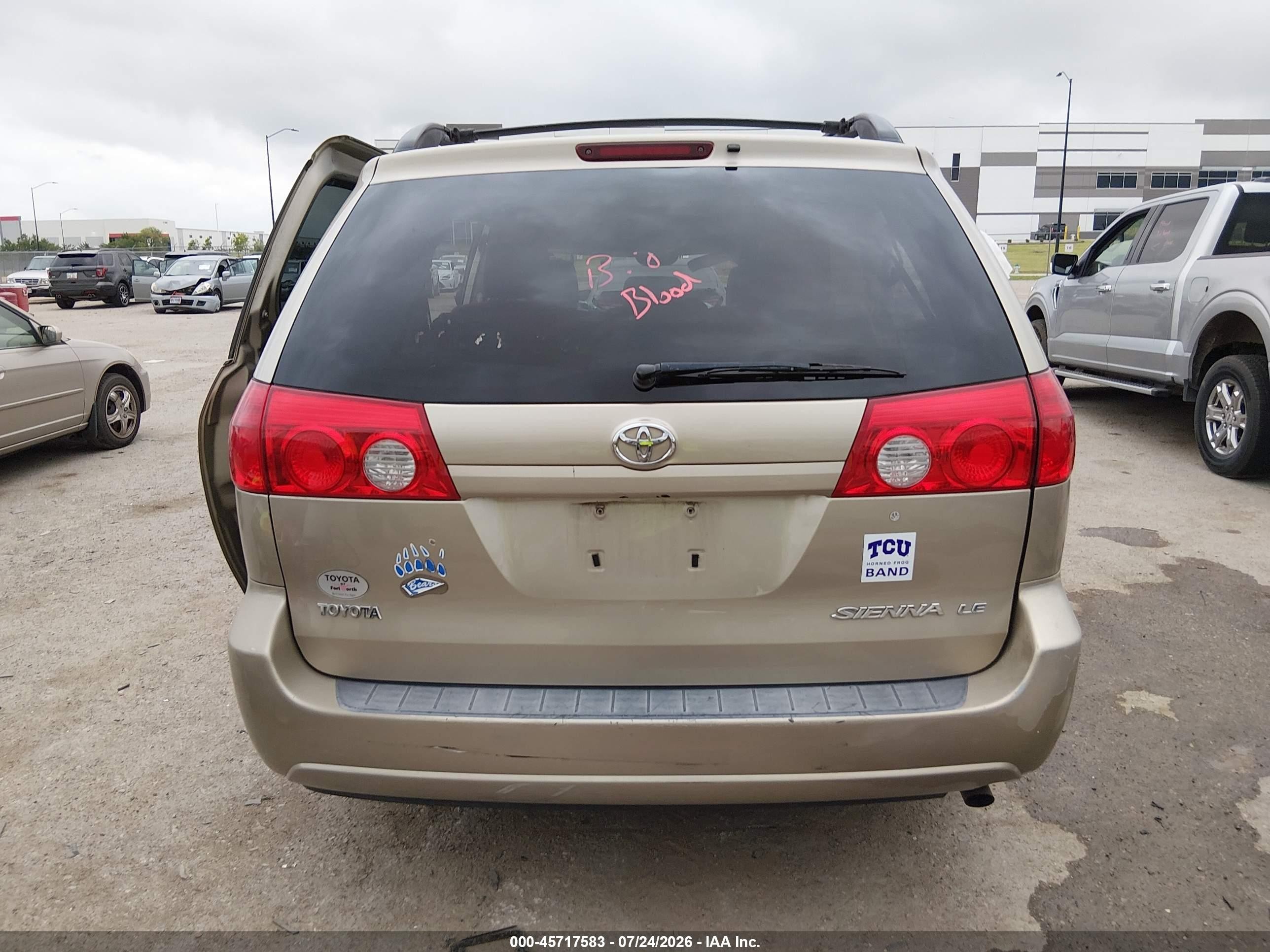 2008 Toyota Sienna Le Gold vin: 5TDZK23CX8S191244