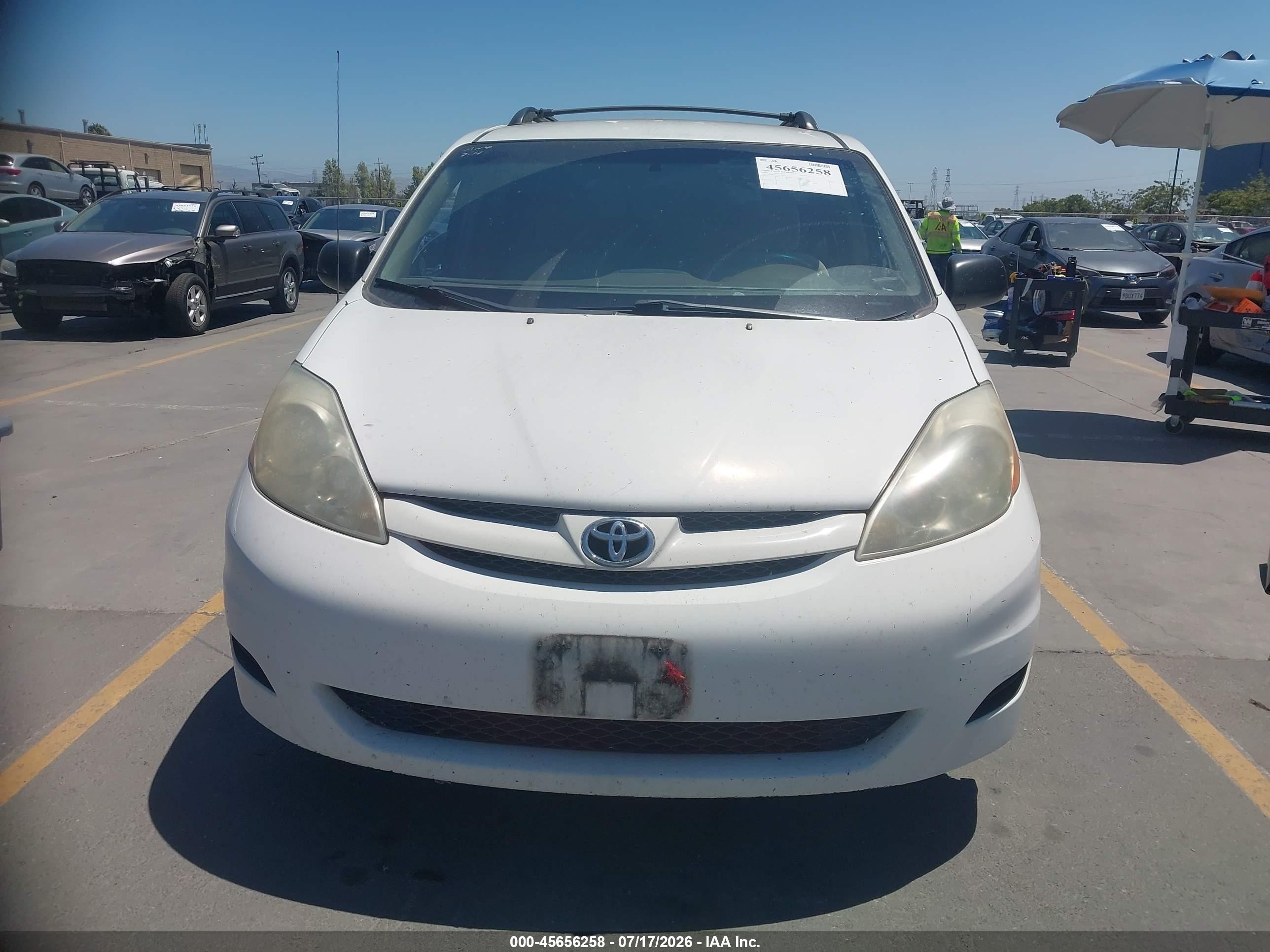 2008 Toyota Sienna Ce White vin: 5TDZK23CX8S212979