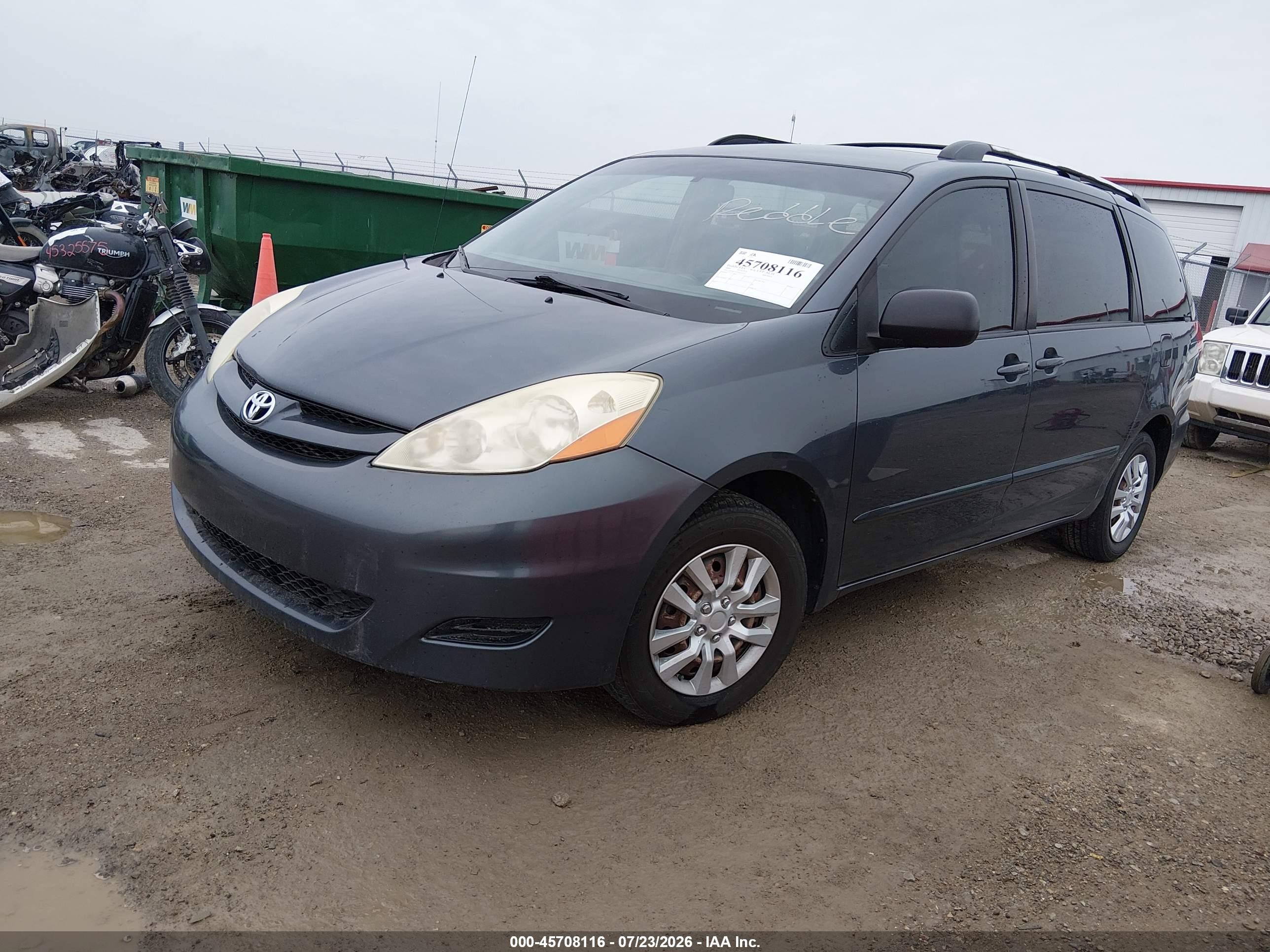 2009 Toyota Sienna Ce Blue vin: 5TDZK23CX9S234675