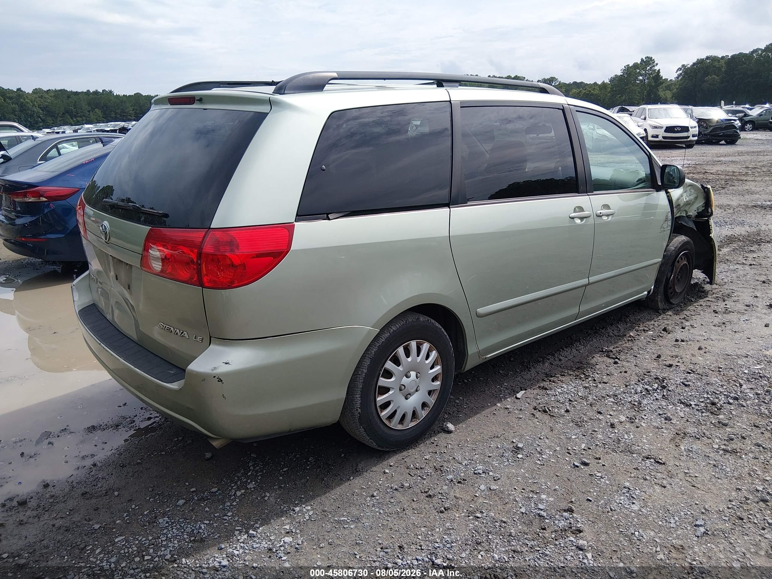 2009 Toyota Sienna Le Зеленый vin: 5TDZK23CX9S245966
