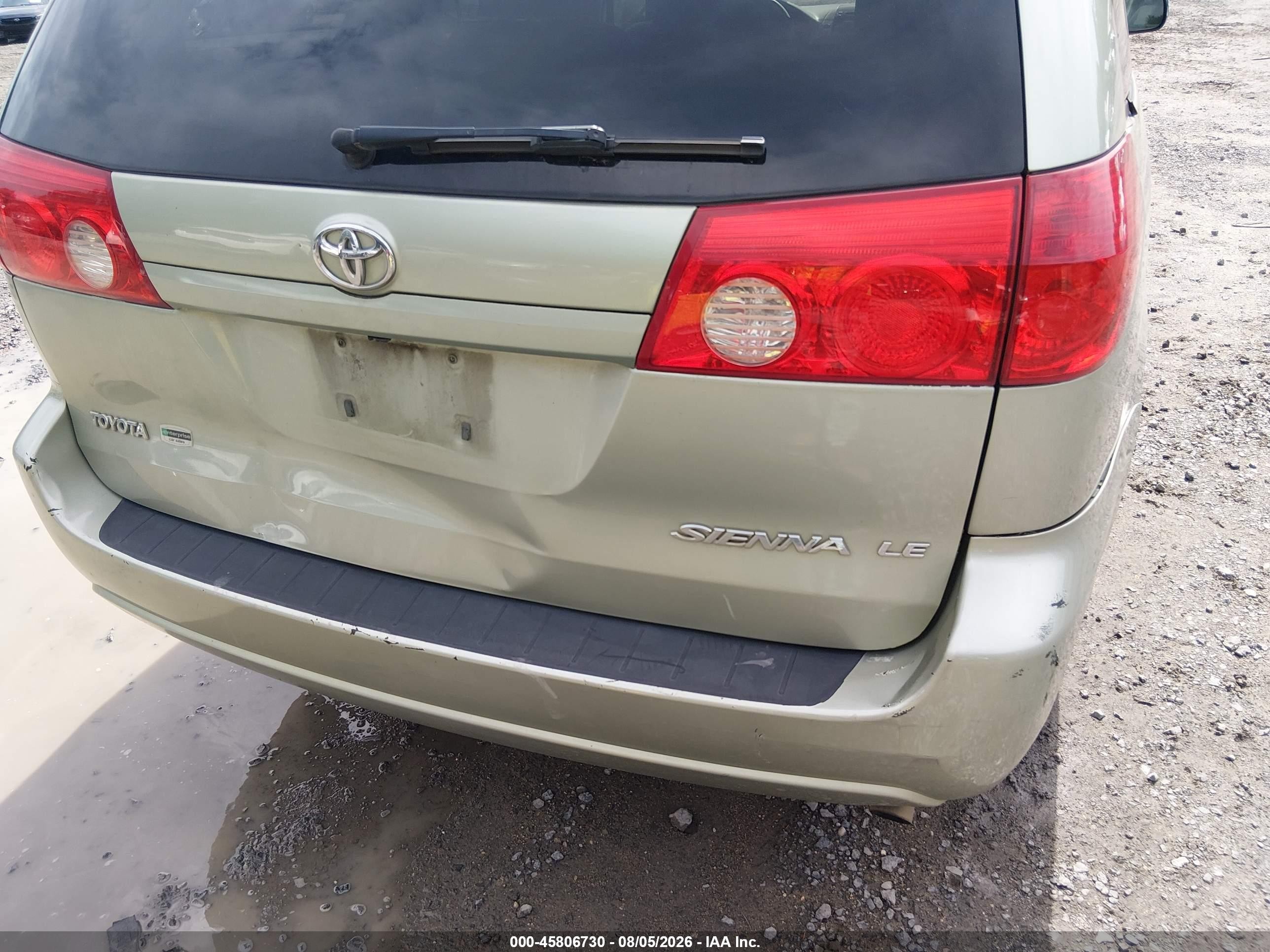 2009 Toyota Sienna Le Зеленый vin: 5TDZK23CX9S245966