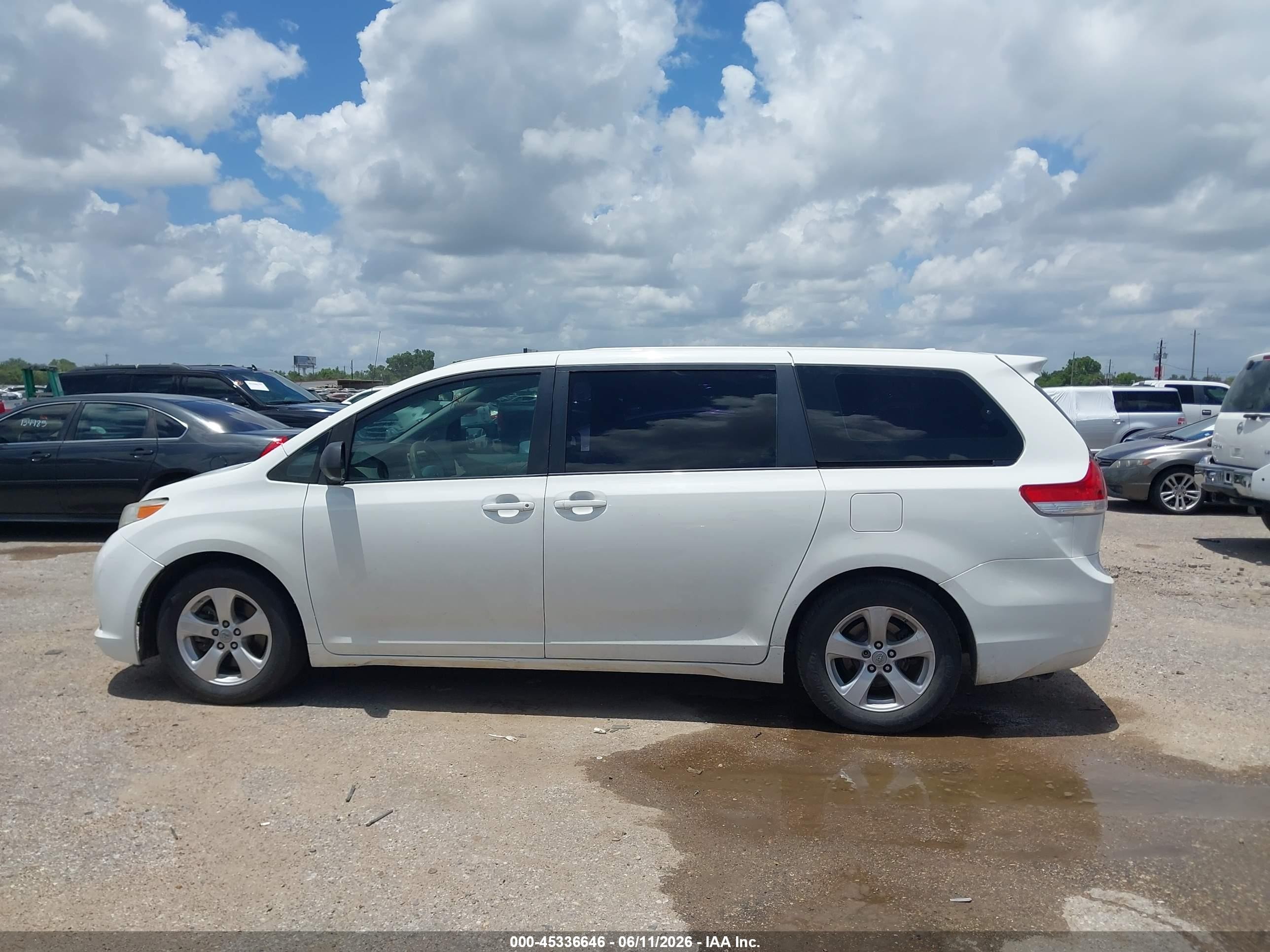 2012 Toyota Sienna Base V6 7 Passenger White vin: 5TDZK3DC0CS194313