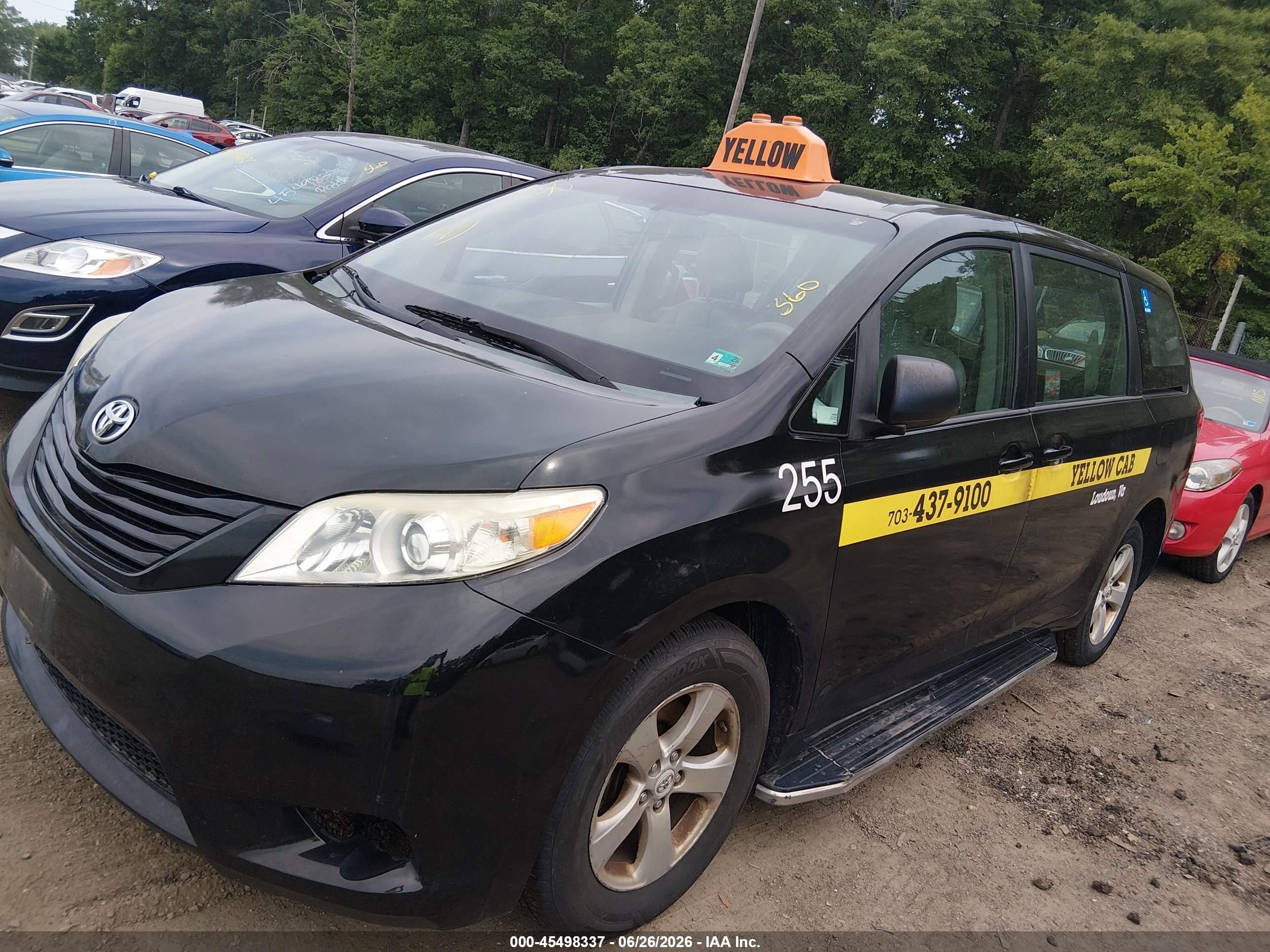2012 Toyota Sienna Base V6 7 Passenger Black vin: 5TDZK3DC0CS273643