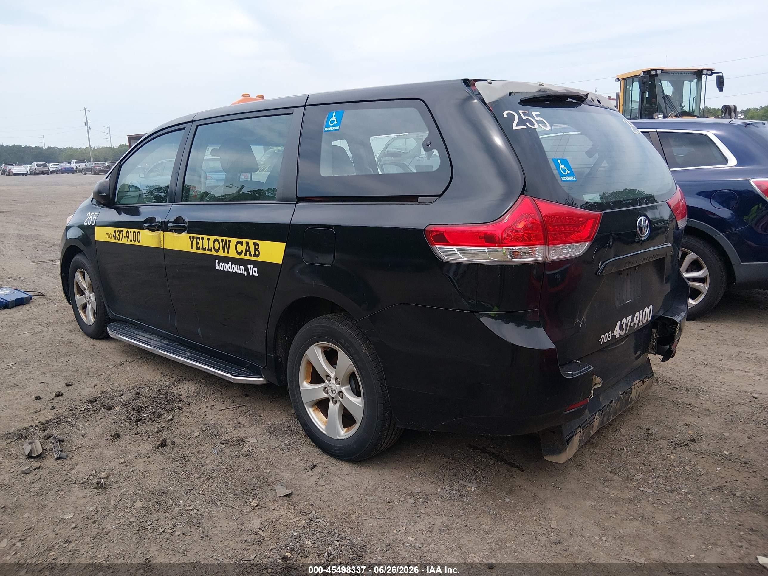 2012 Toyota Sienna Base V6 7 Passenger Black vin: 5TDZK3DC0CS273643