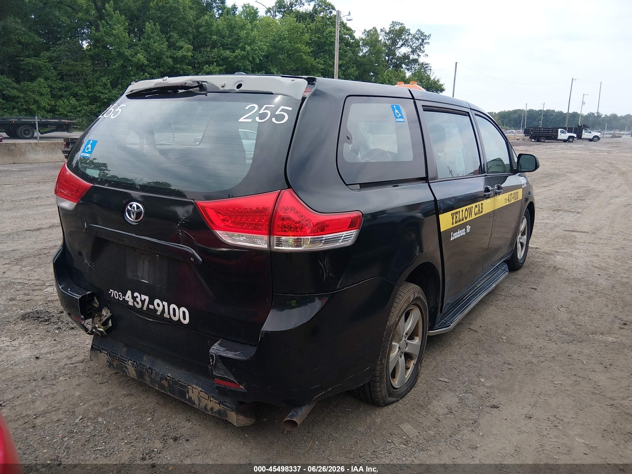 2012 Toyota Sienna Base V6 7 Passenger Black vin: 5TDZK3DC0CS273643