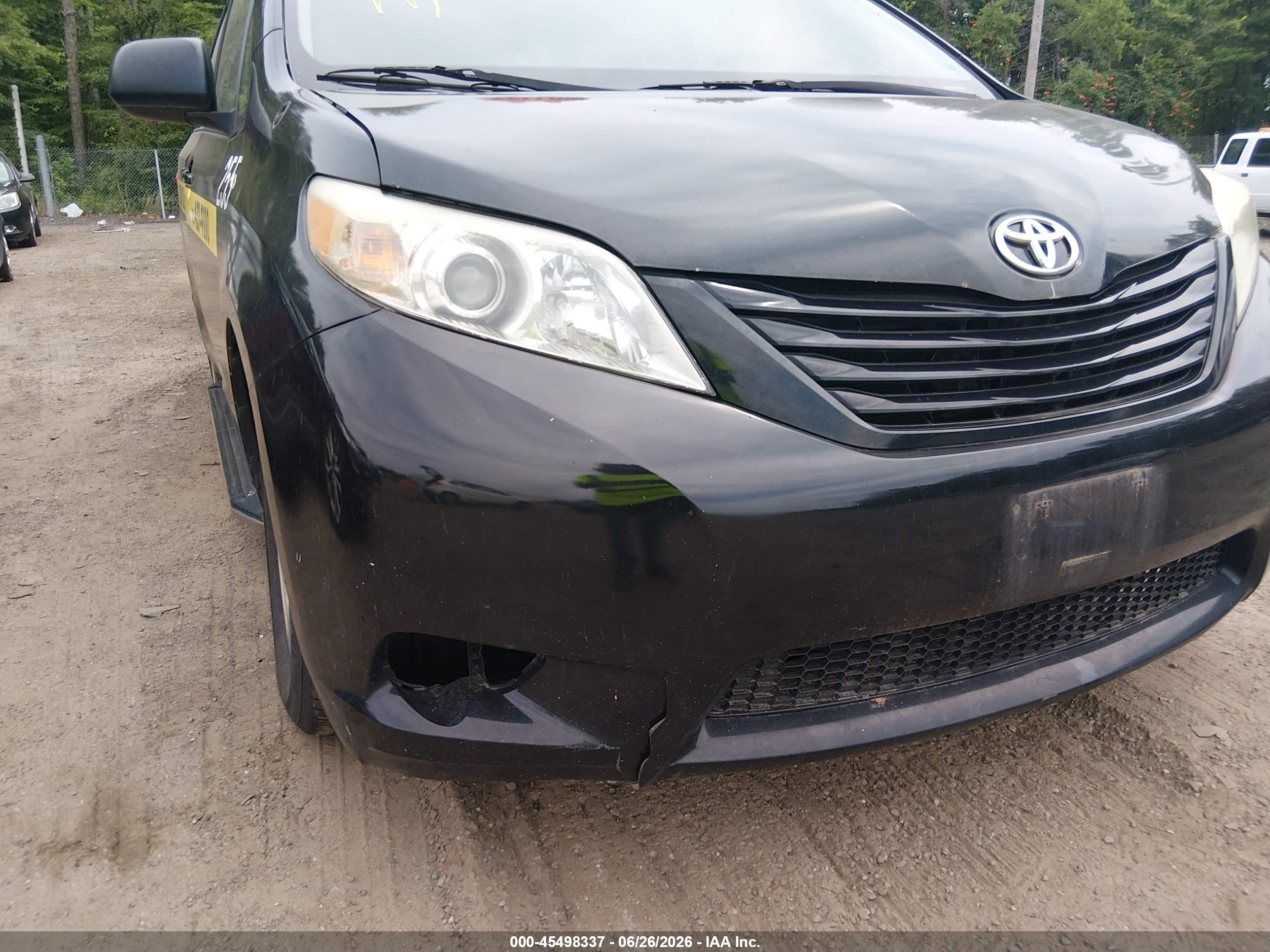2012 Toyota Sienna Base V6 7 Passenger Black vin: 5TDZK3DC0CS273643