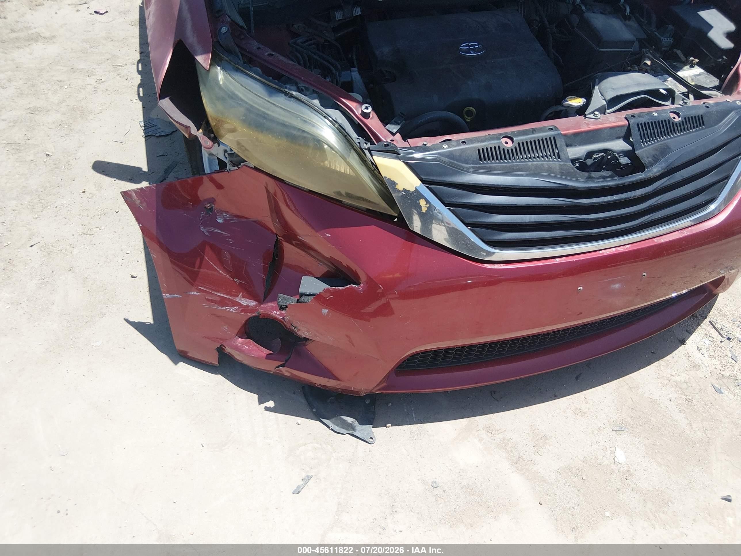 2013 Toyota Sienna L V6 7 Passenger Burgundy vin: 5TDZK3DC0DS280271