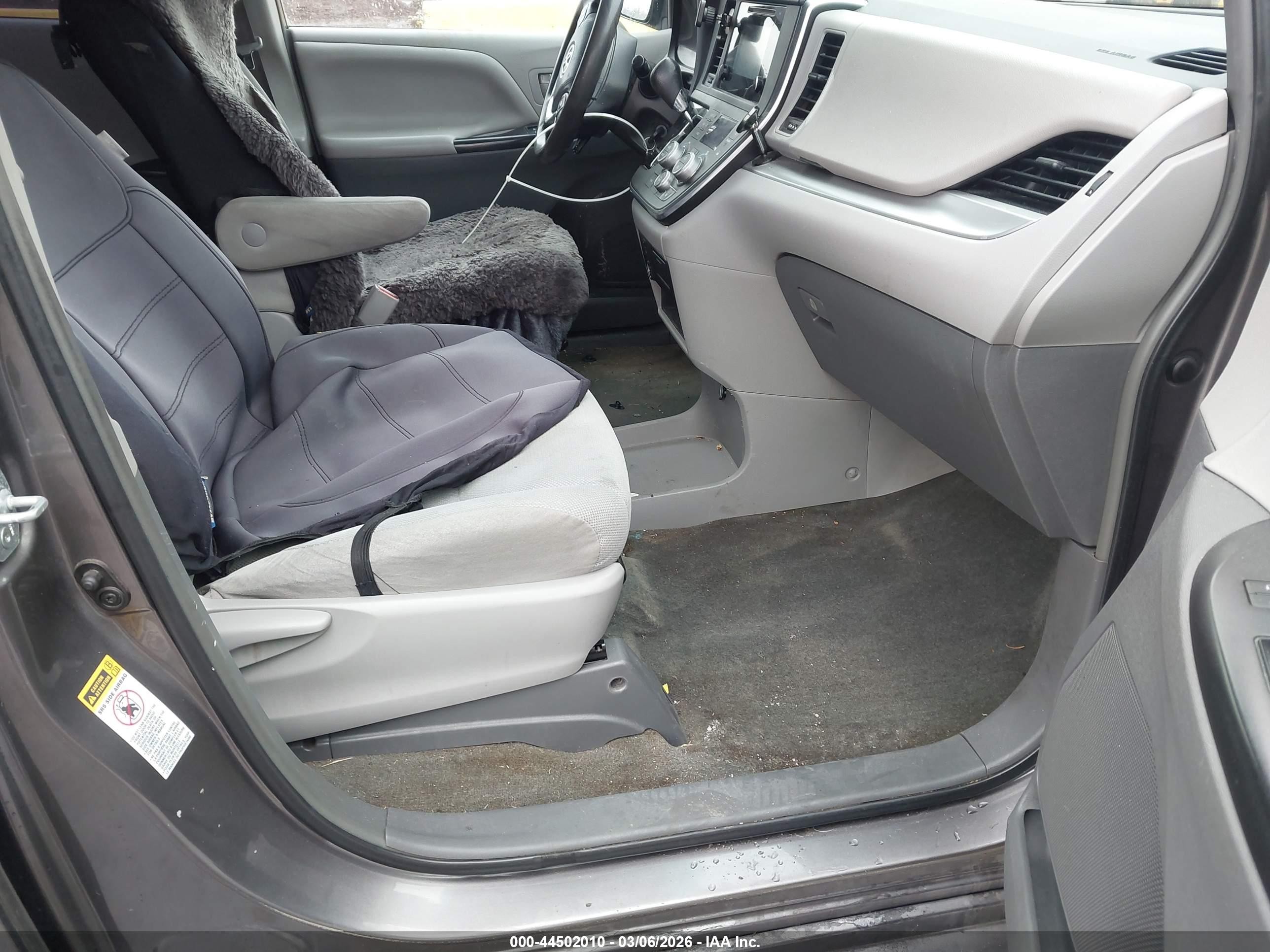 2015 Toyota Sienna L 7 Passenger Gray vin: 5TDZK3DC0FS609098