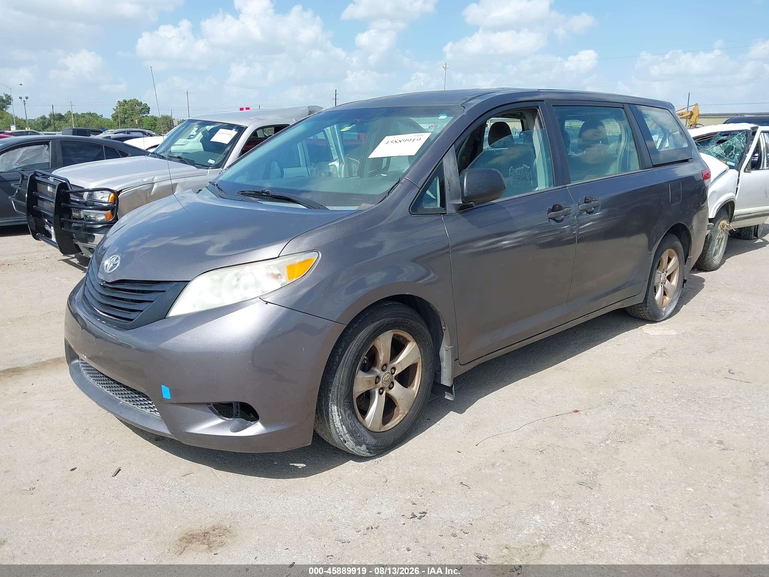 2013 Toyota Sienna L V6 7 Passenger Gray vin: 5TDZK3DC1DS296852