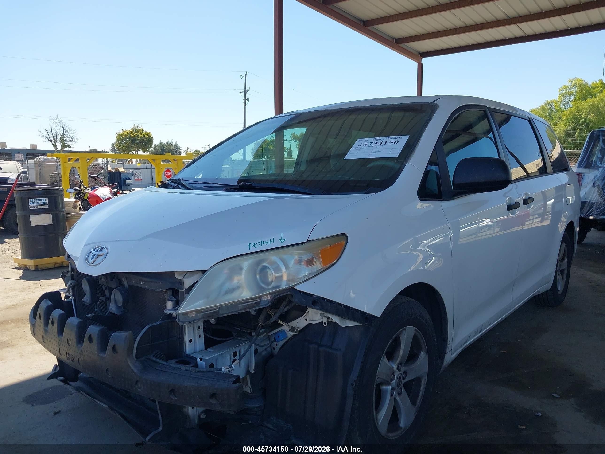 2013 Toyota Sienna L V6 7 Passenger White vin: 5TDZK3DC1DS298973