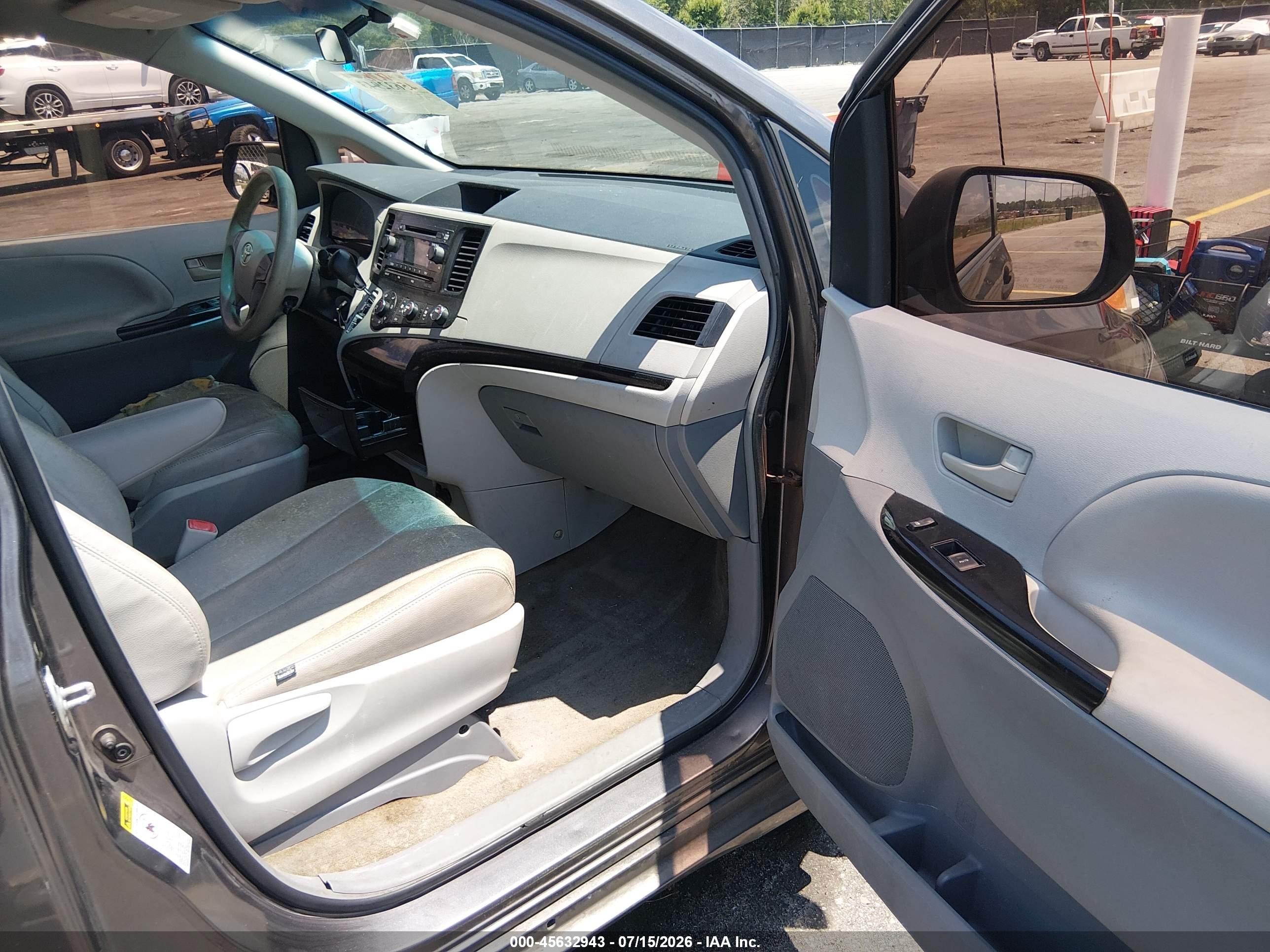 2012 Toyota Sienna Base V6 7 Passenger Gray vin: 5TDZK3DC6CS254367