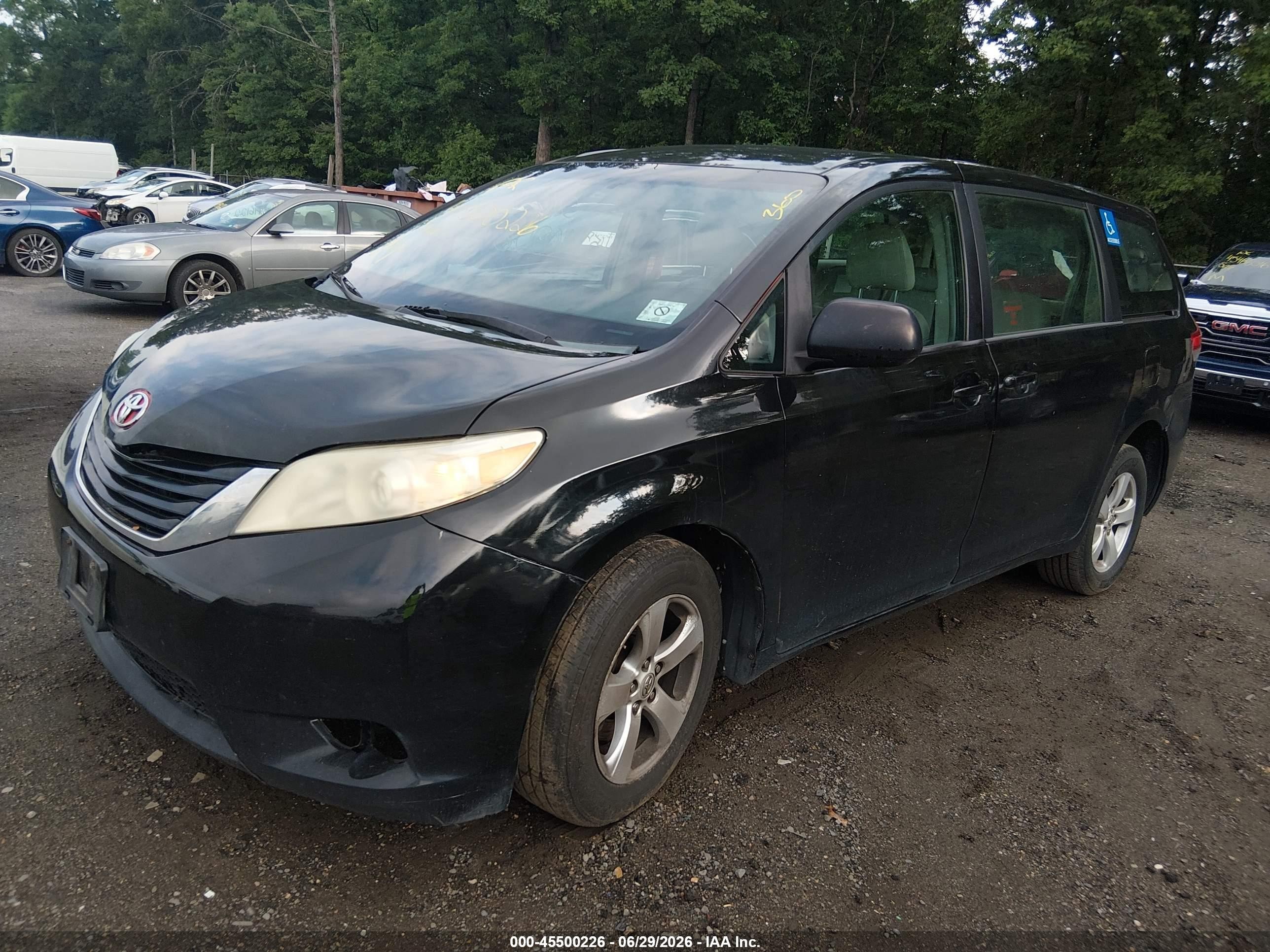 2013 Toyota Sienna L V6 7 Passenger Black vin: 5TDZK3DC7DS326484
