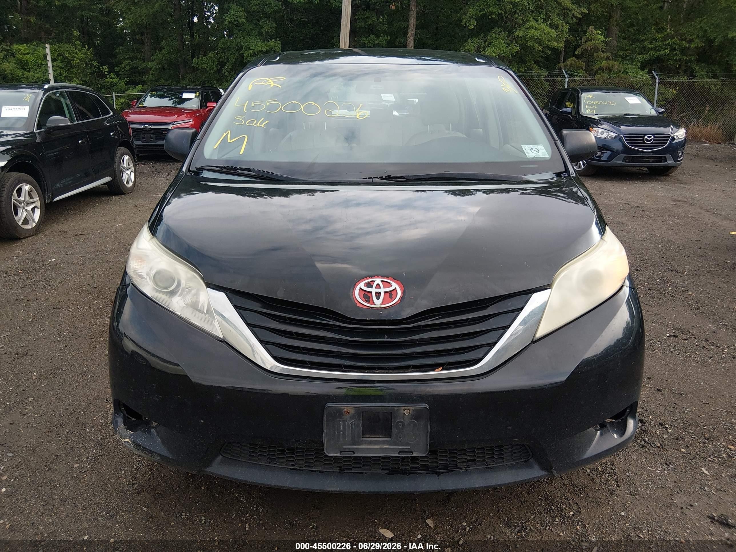 2013 Toyota Sienna L V6 7 Passenger Black vin: 5TDZK3DC7DS326484