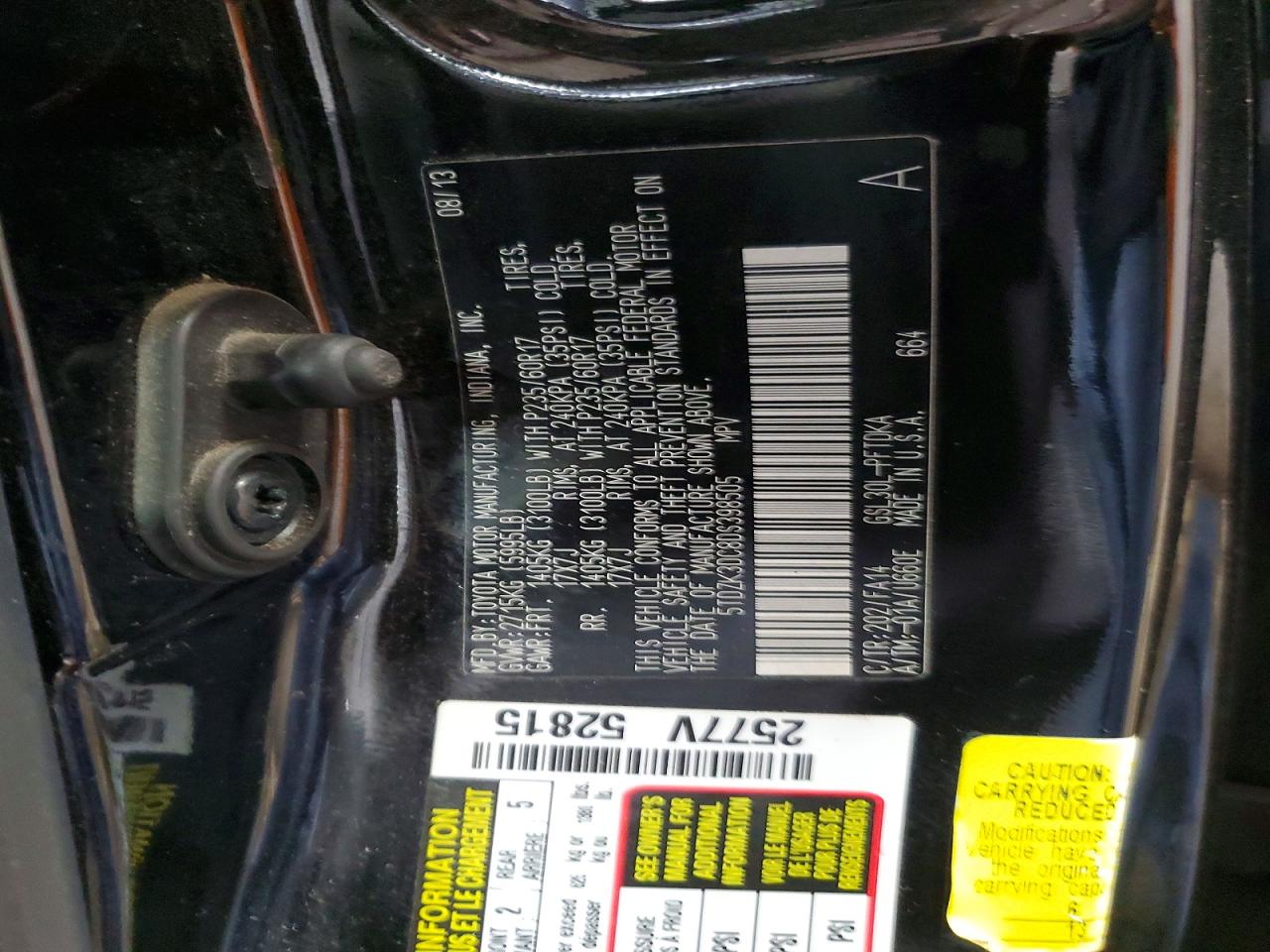 2013 Toyota Sienna L 7-passenger Black vin: 5TDZK3DC8DS398505