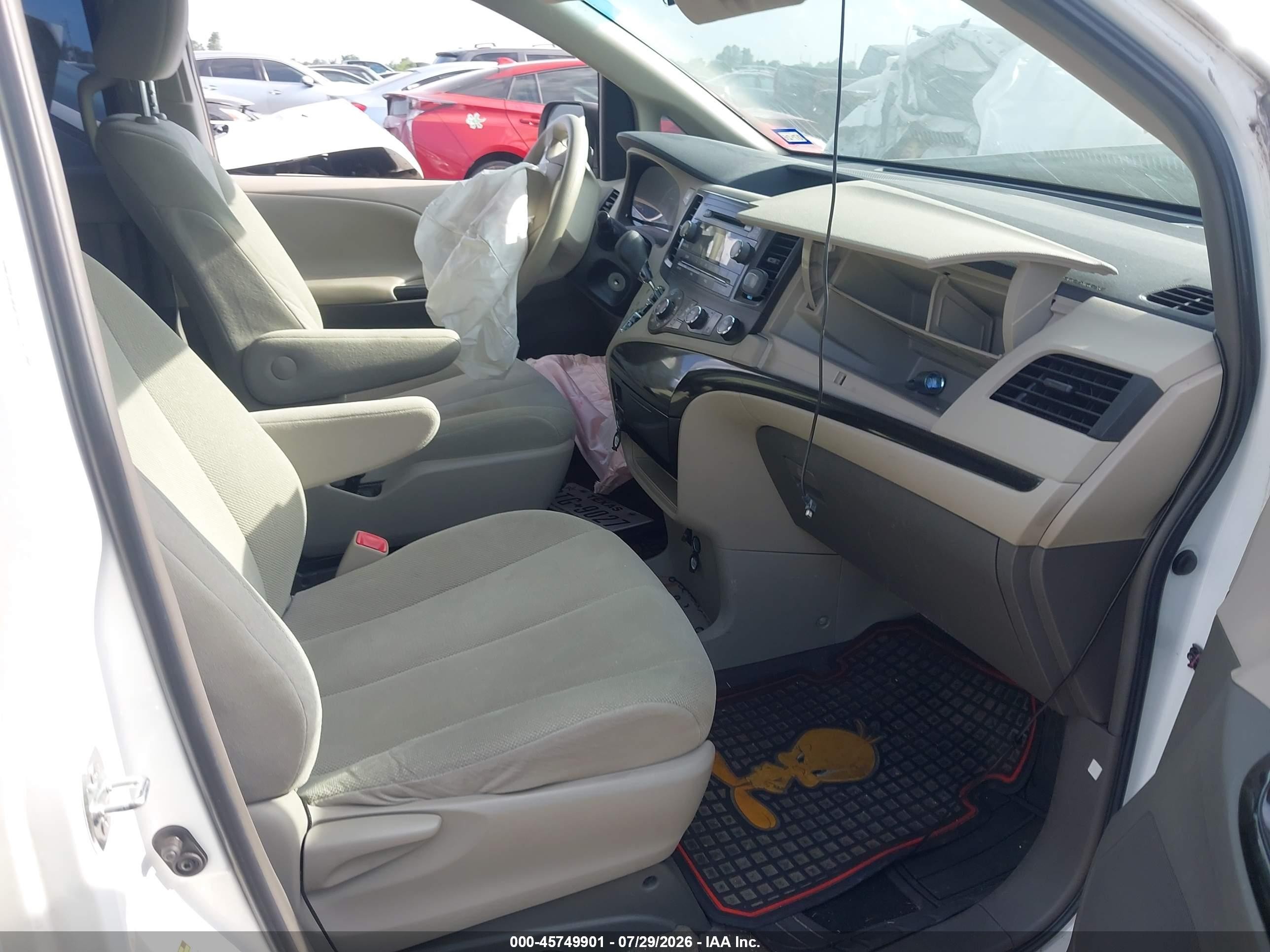 2014 Toyota Sienna L V6 7 Passenger Белый vin: 5TDZK3DC8ES505344