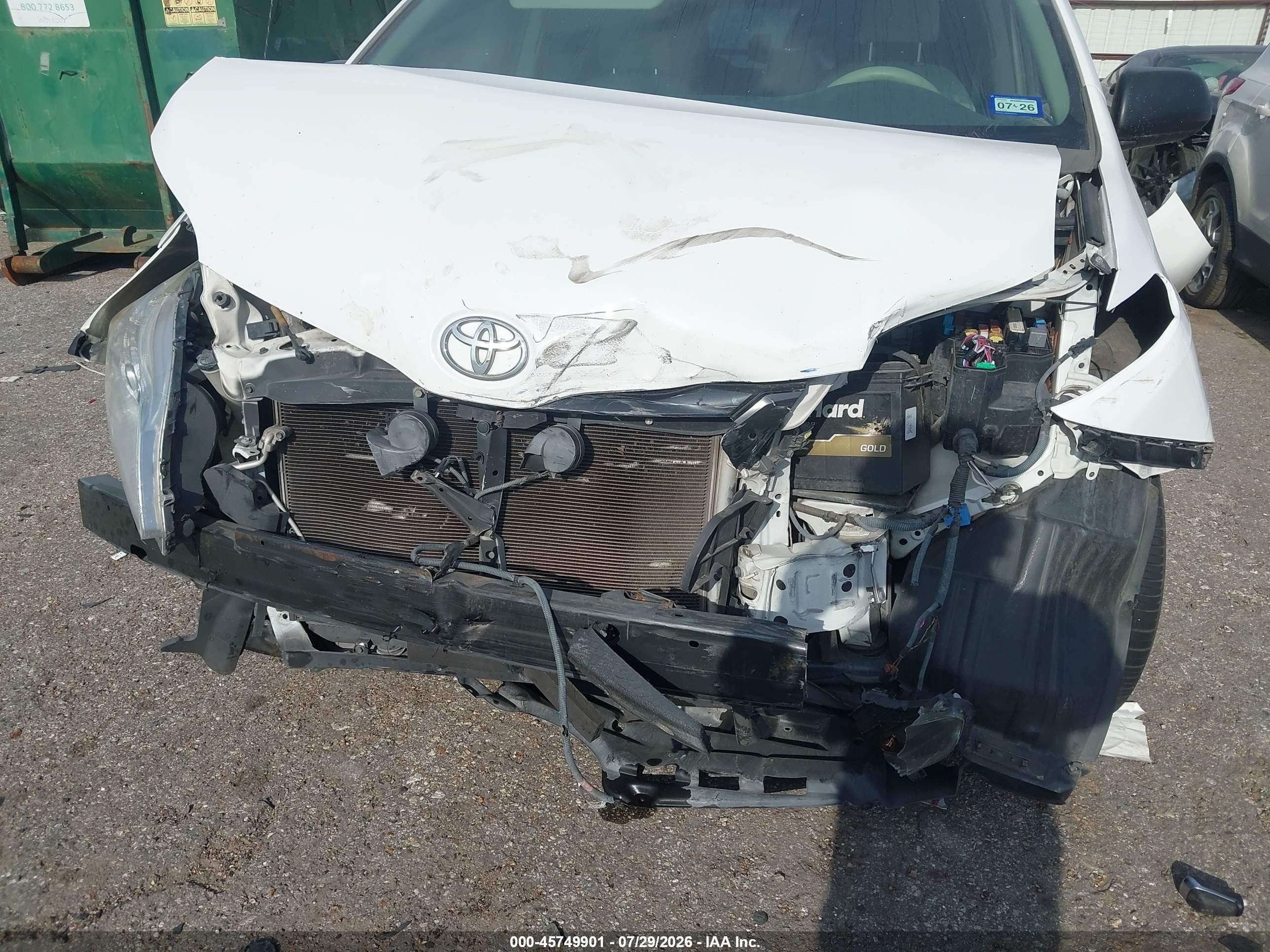 2014 Toyota Sienna L V6 7 Passenger Белый vin: 5TDZK3DC8ES505344