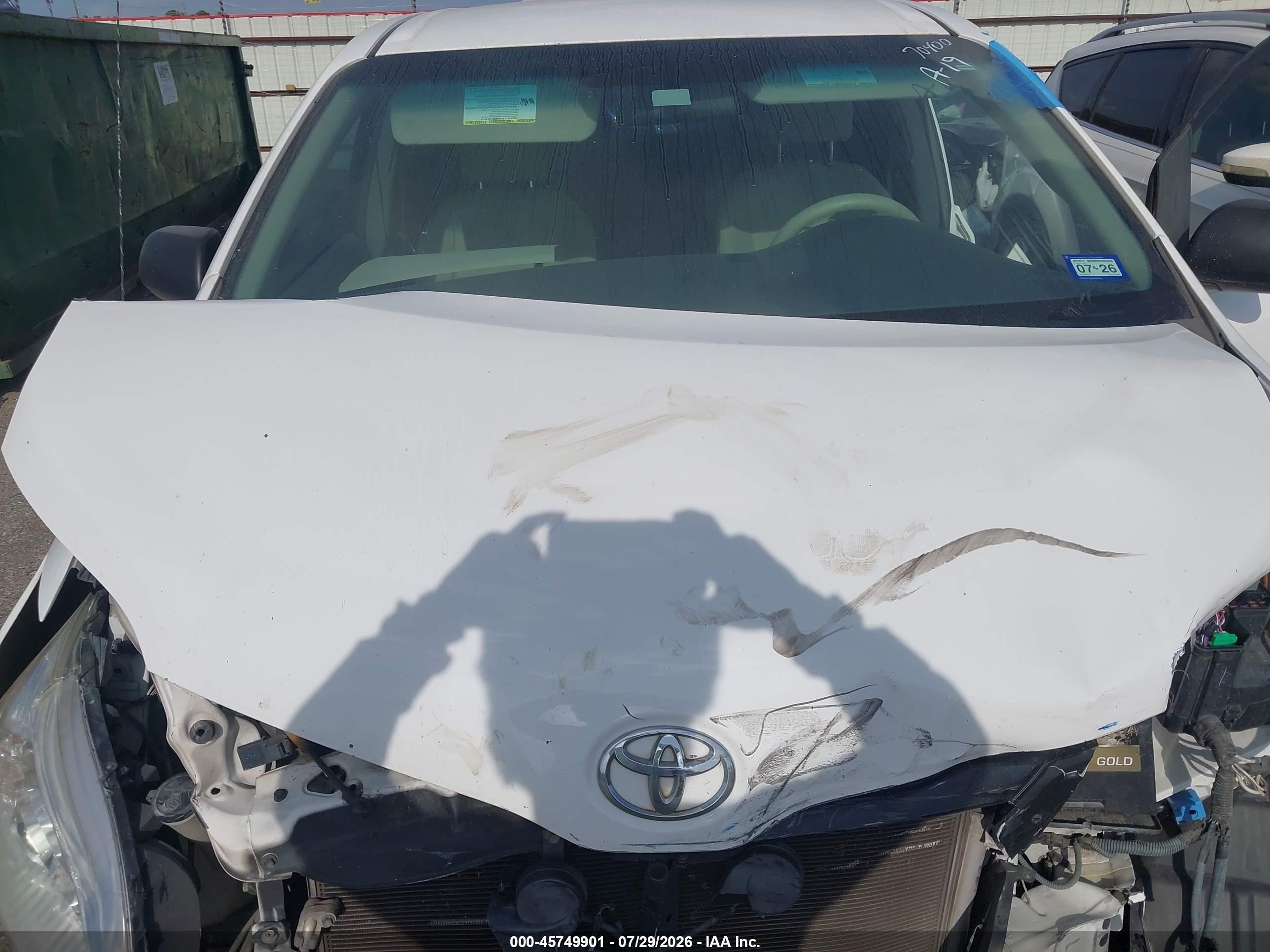 2014 Toyota Sienna L V6 7 Passenger Белый vin: 5TDZK3DC8ES505344