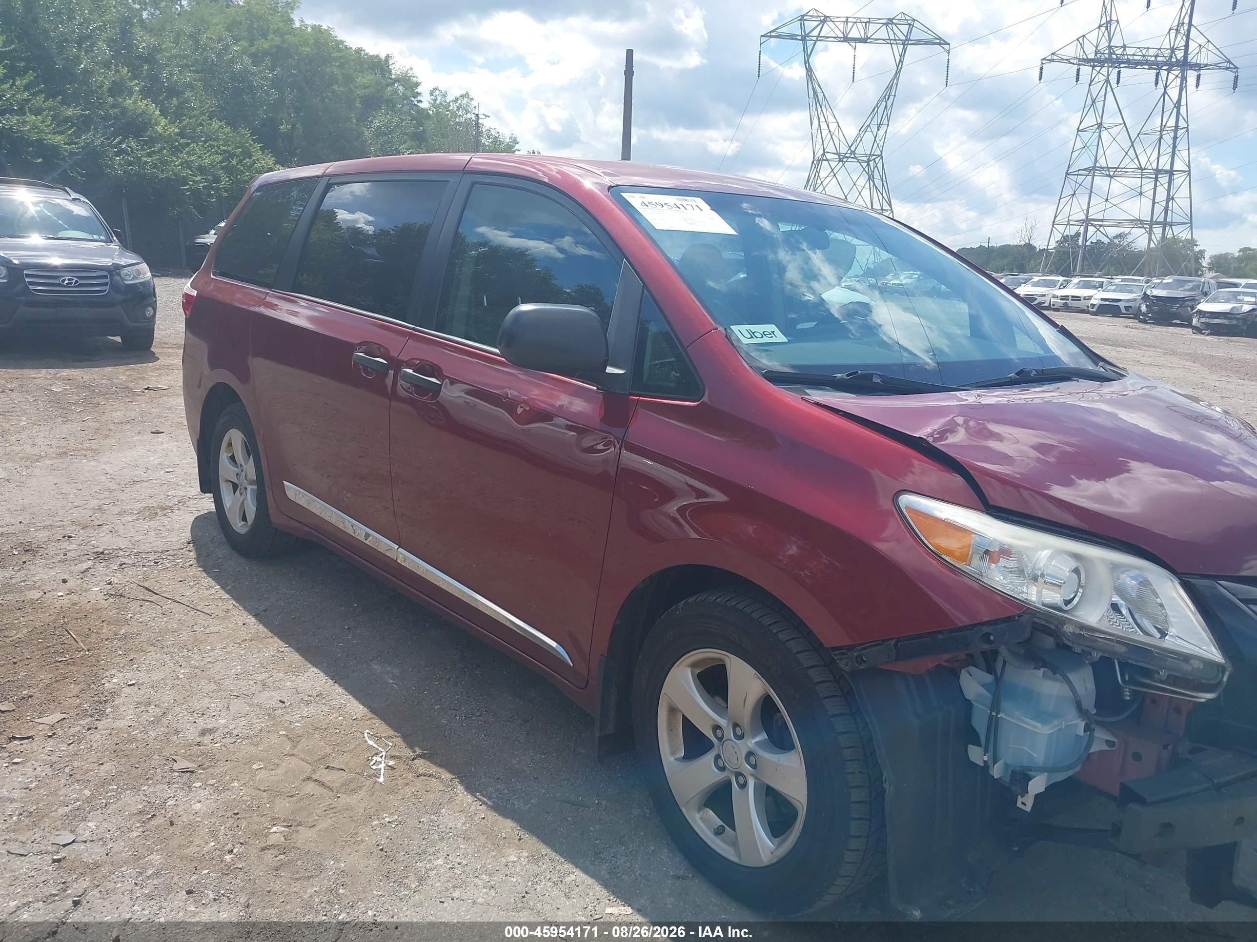 2015 Toyota Sienna L 7 Passenger Burgundy vin: 5TDZK3DC8FS633634