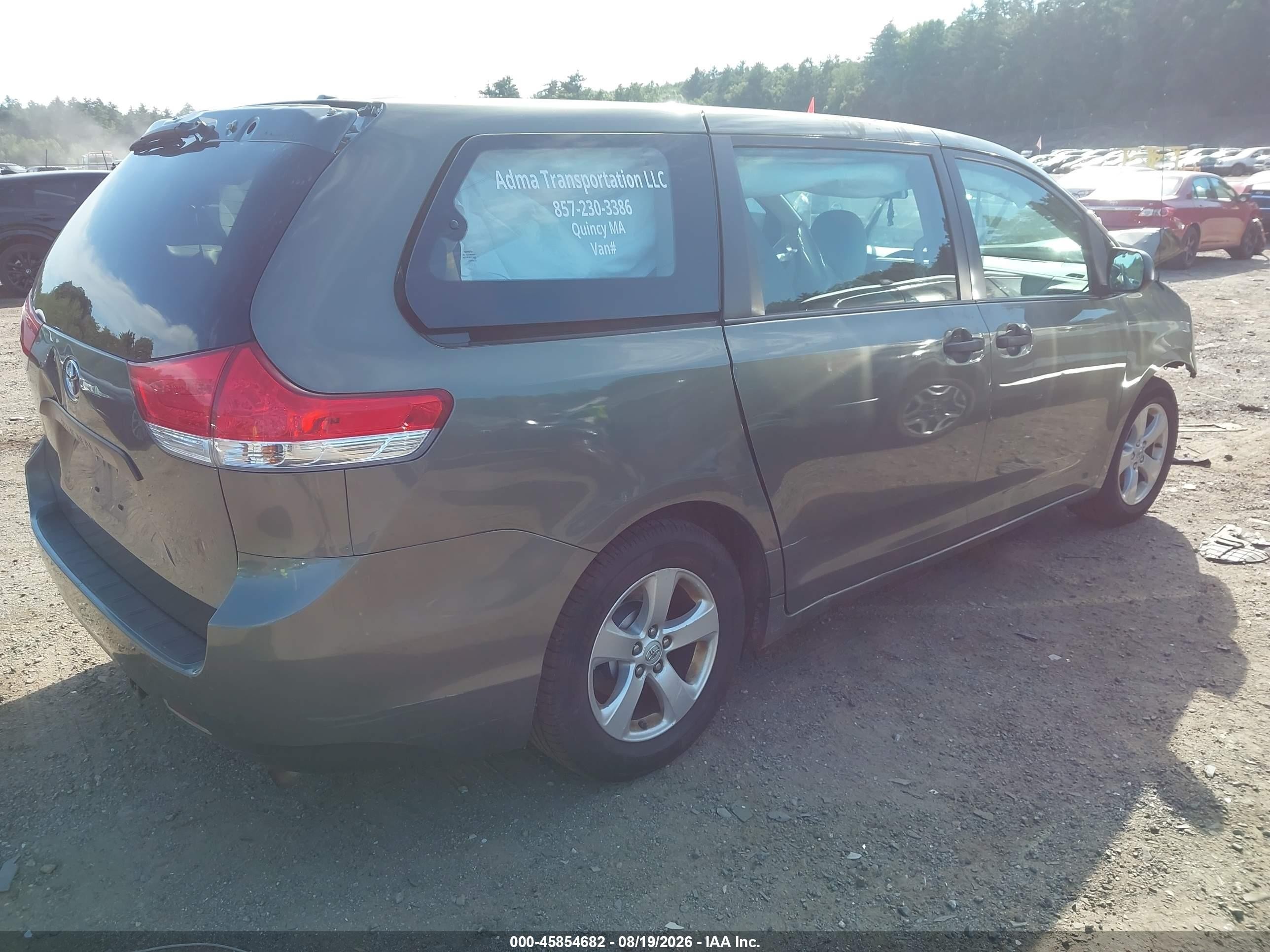 2014 Toyota Sienna L V6 7 Passenger Gray vin: 5TDZK3DC9ES407150