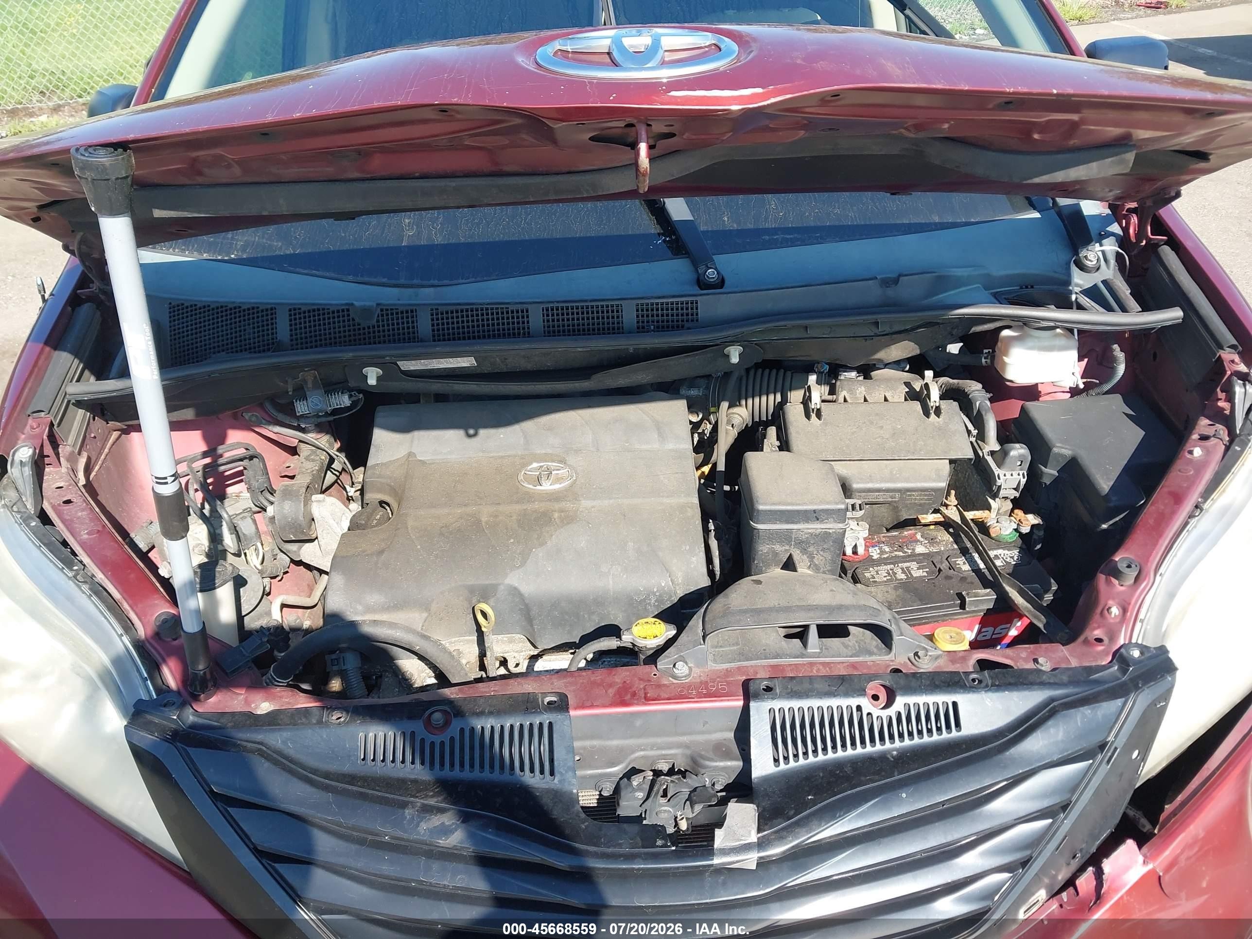 2014 Toyota Sienna L V6 7 Passenger Красный vin: 5TDZK3DC9ES504493