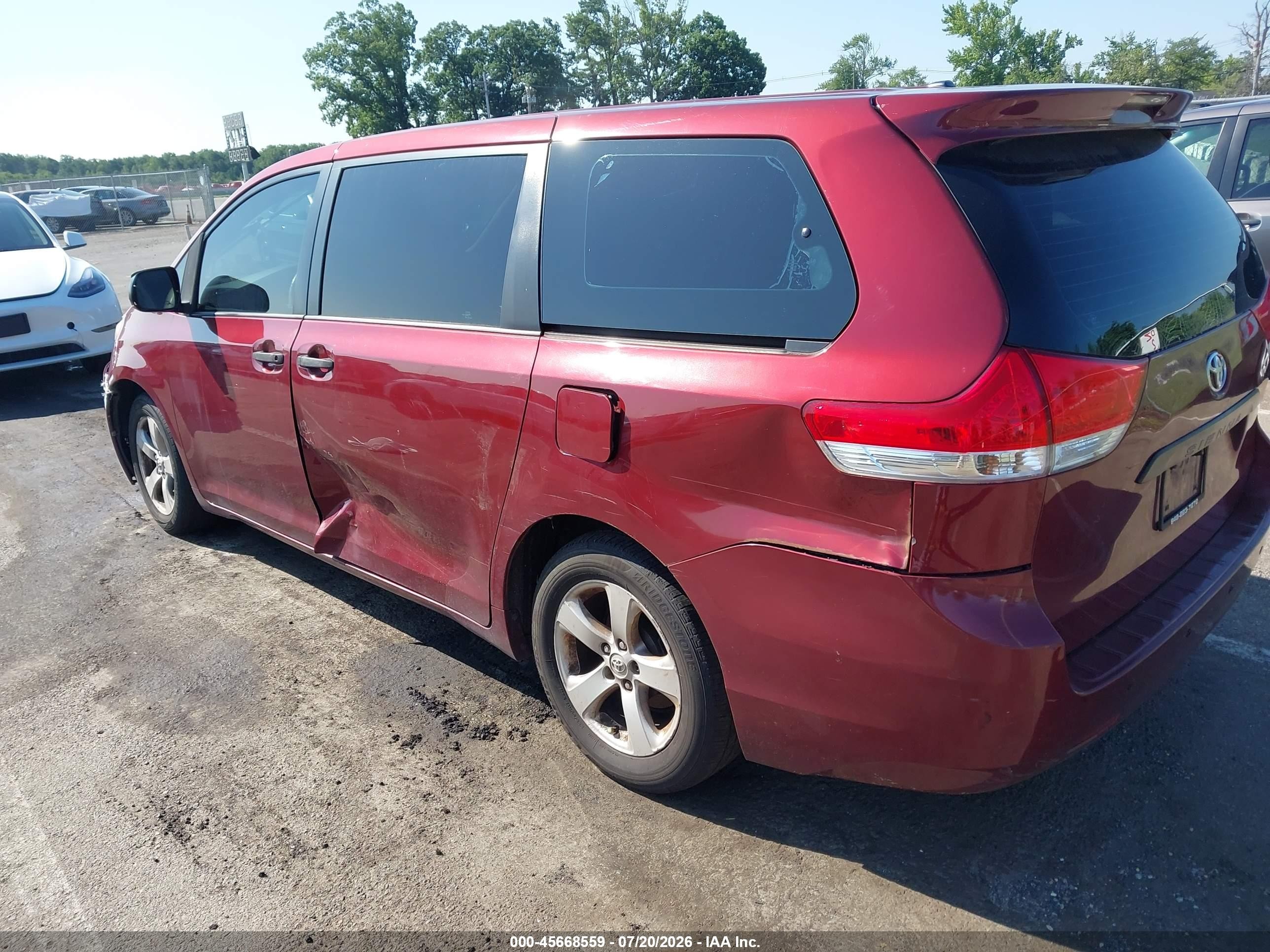 2014 Toyota Sienna L V6 7 Passenger Красный vin: 5TDZK3DC9ES504493