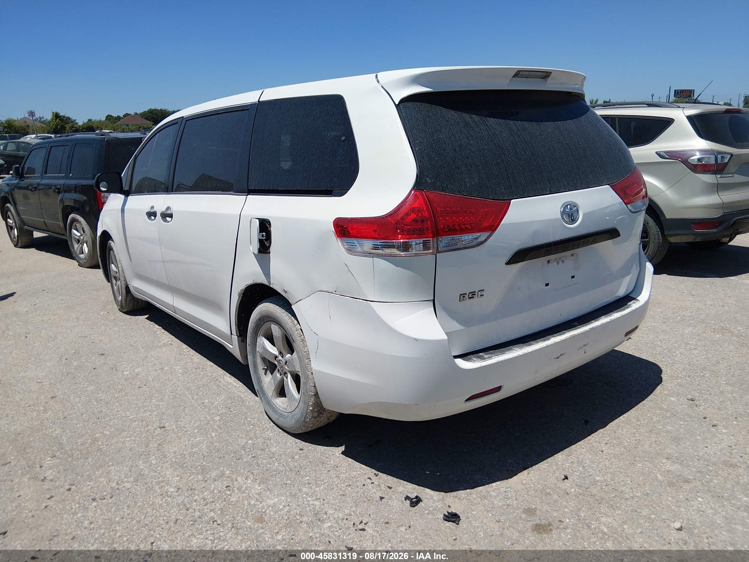 2014 Toyota Sienna L V6 7 Passenger Белый vin: 5TDZK3DC9ES526476