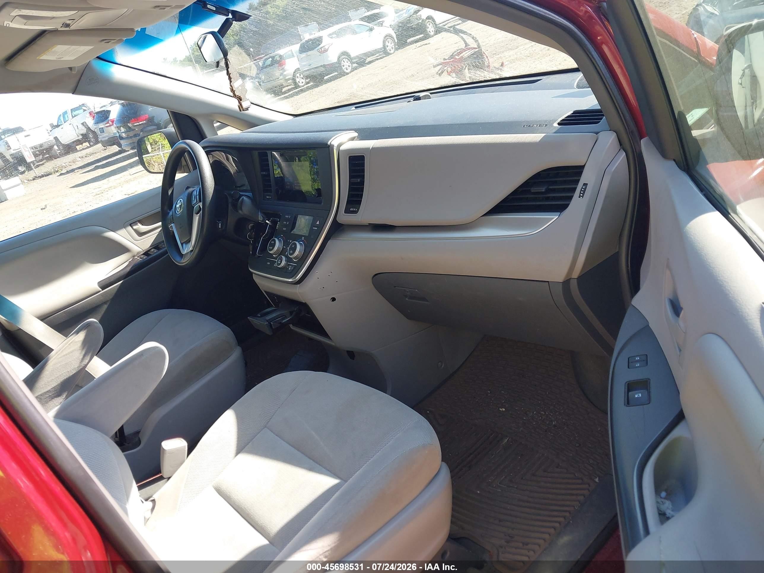 2015 Toyota Sienna L 7 Passenger Maroon vin: 5TDZK3DC9FS648403