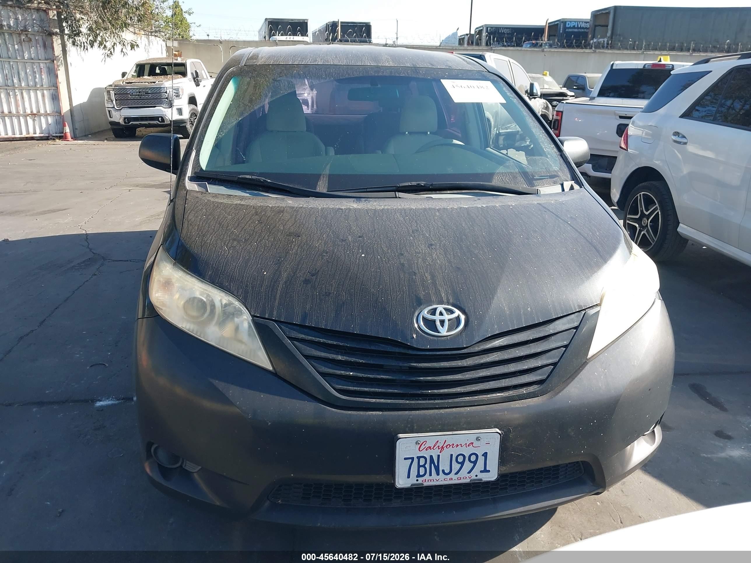 2013 Toyota Sienna L V6 7 Passenger Black vin: 5TDZK3DCXDS381298