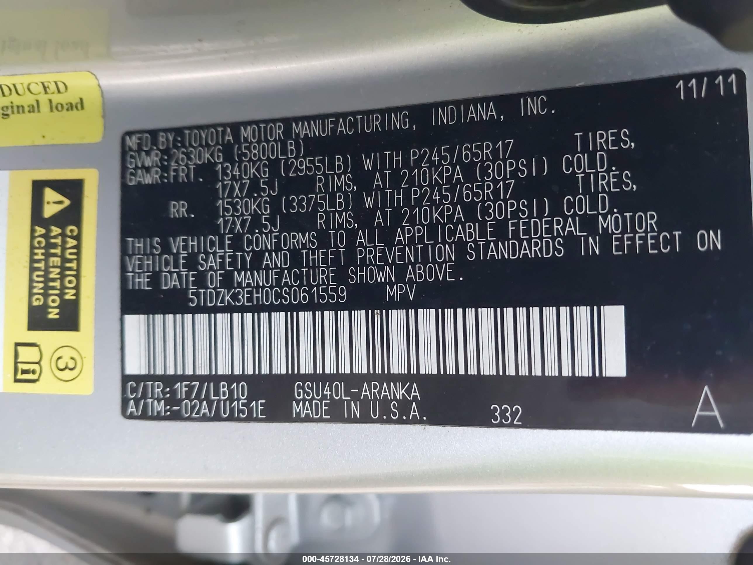 2012 Toyota Highlander Se V6 Silver vin: 5TDZK3EH0CS061559