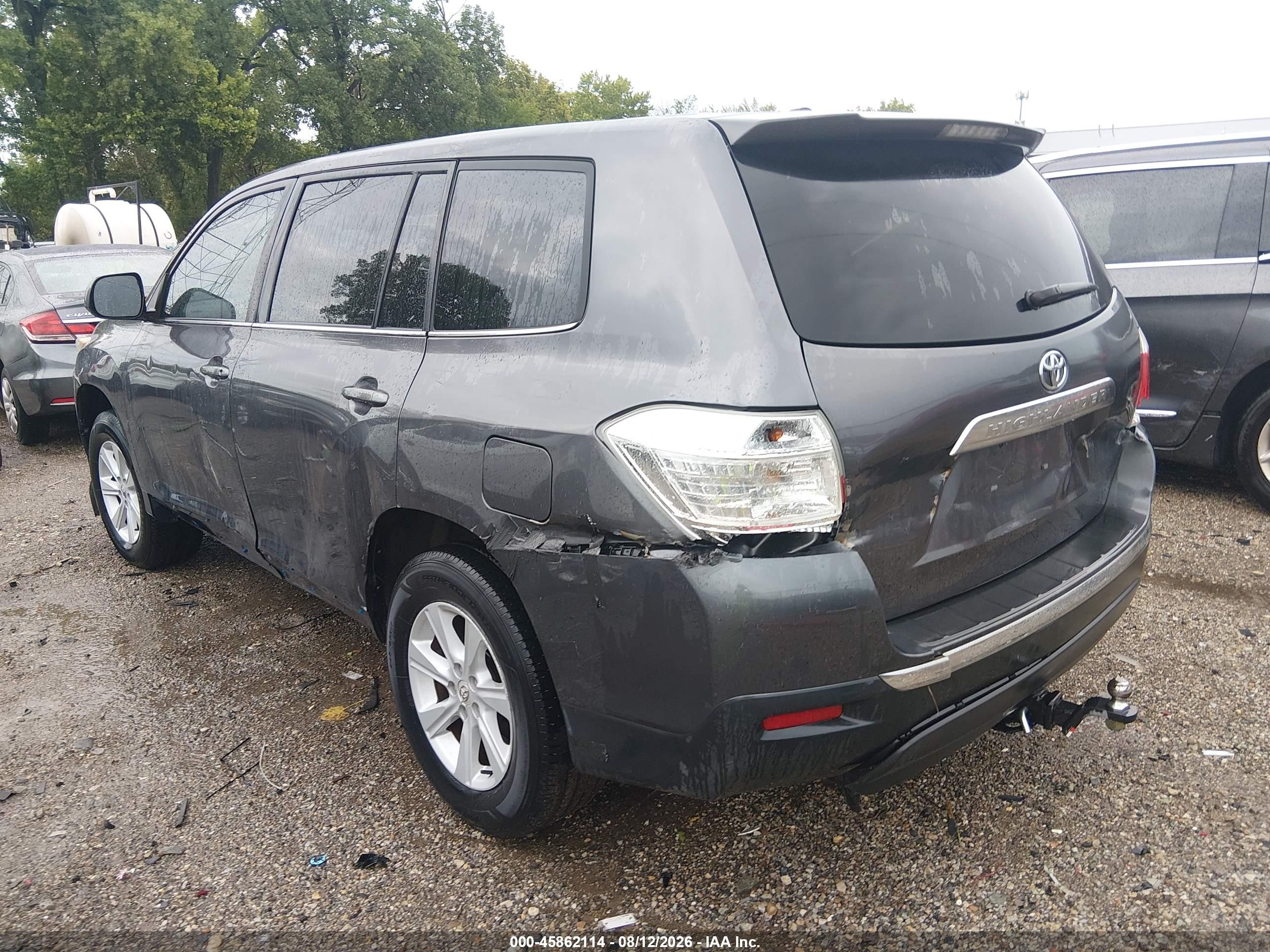 2012 Toyota Highlander Base V6 Gray vin: 5TDZK3EH0CS068382