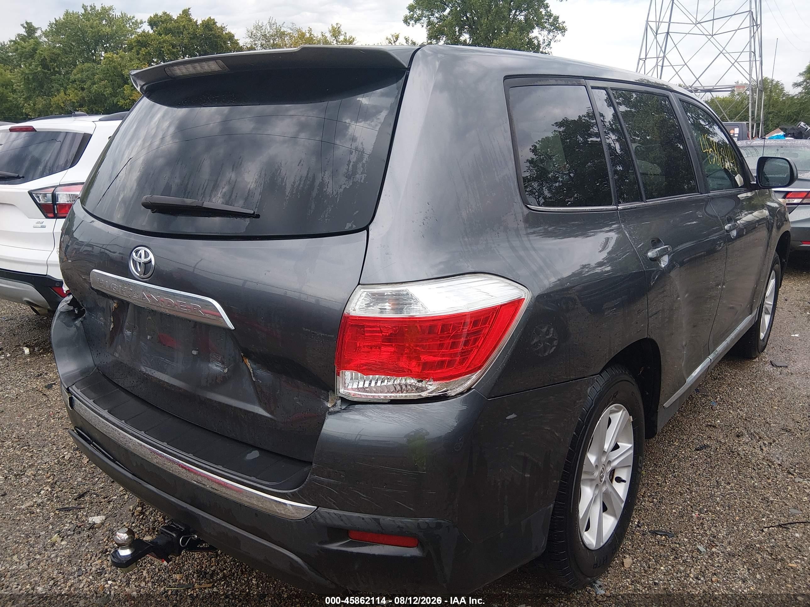 2012 Toyota Highlander Base V6 Gray vin: 5TDZK3EH0CS068382