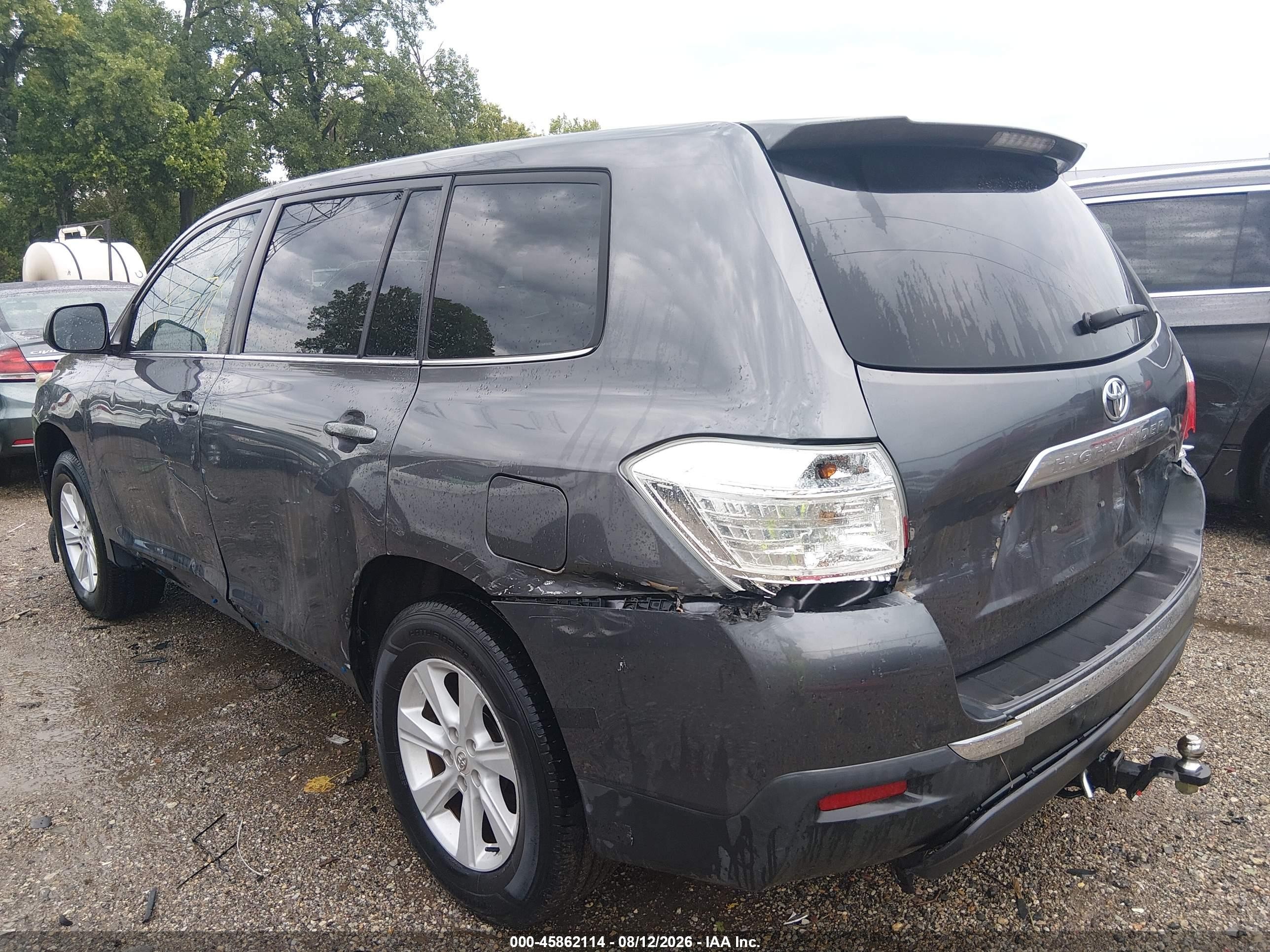 2012 Toyota Highlander Base V6 Gray vin: 5TDZK3EH0CS068382