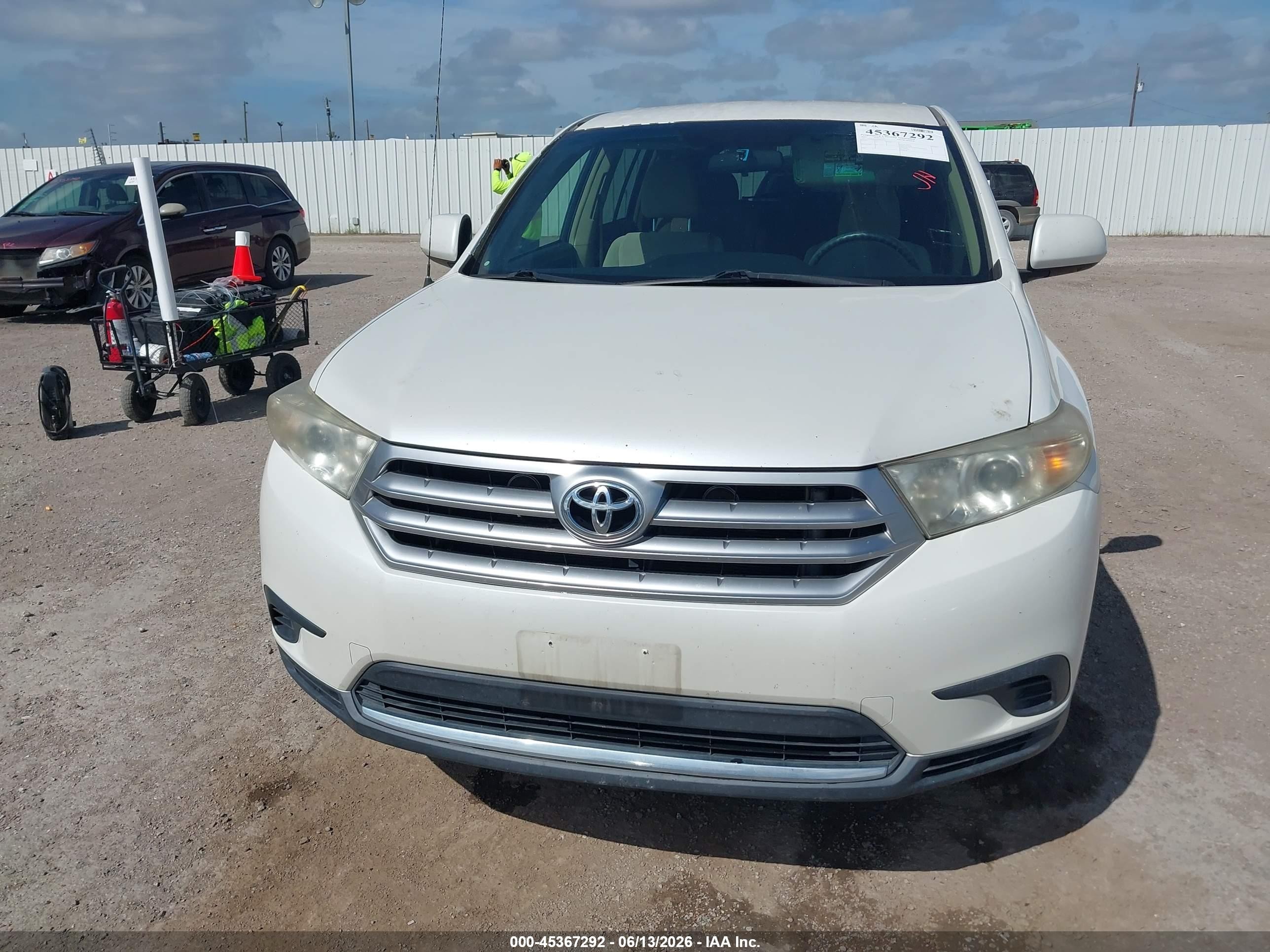 2012 Toyota Highlander Base V6 White vin: 5TDZK3EH1CS063031