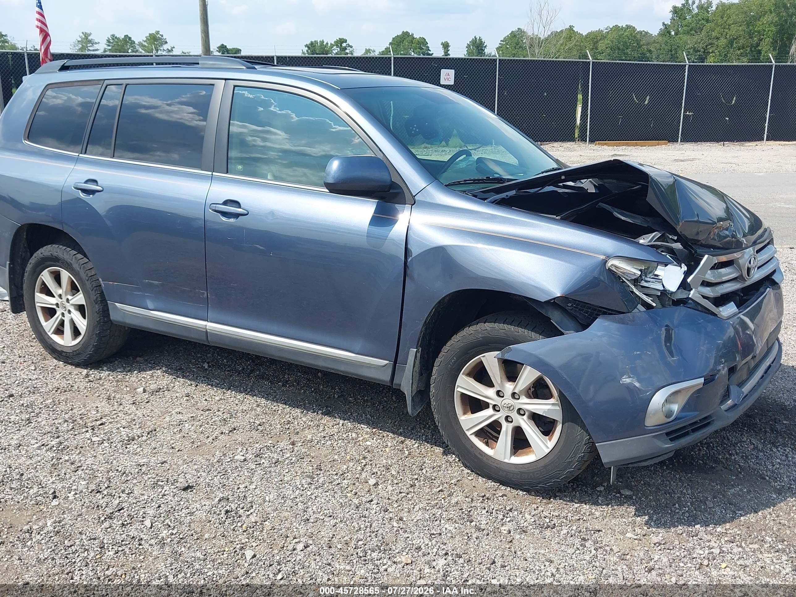 2012 Toyota Highlander Se V6 Синий vin: 5TDZK3EH1CS084008
