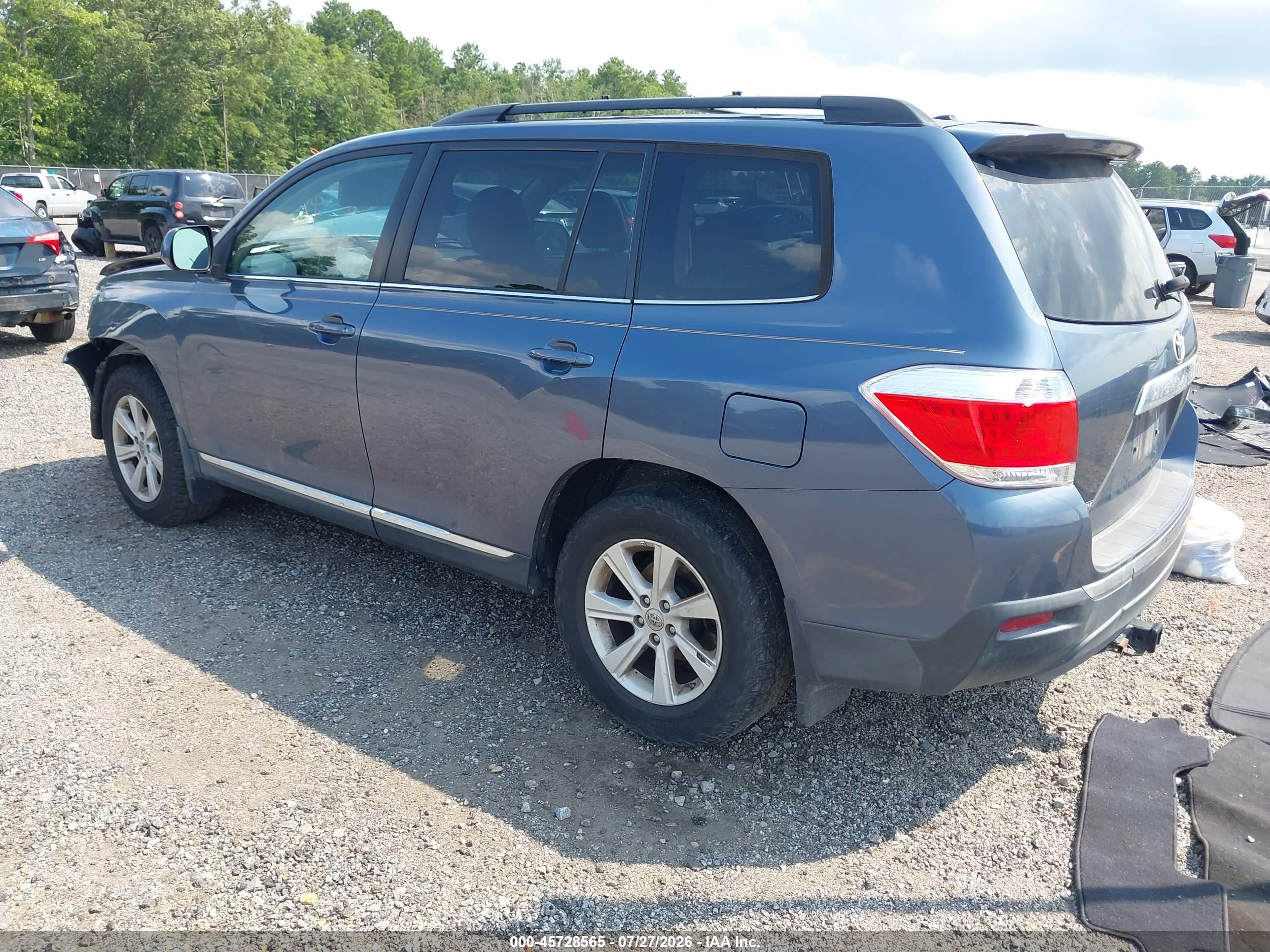 2012 Toyota Highlander Se V6 Blue vin: 5TDZK3EH1CS084008