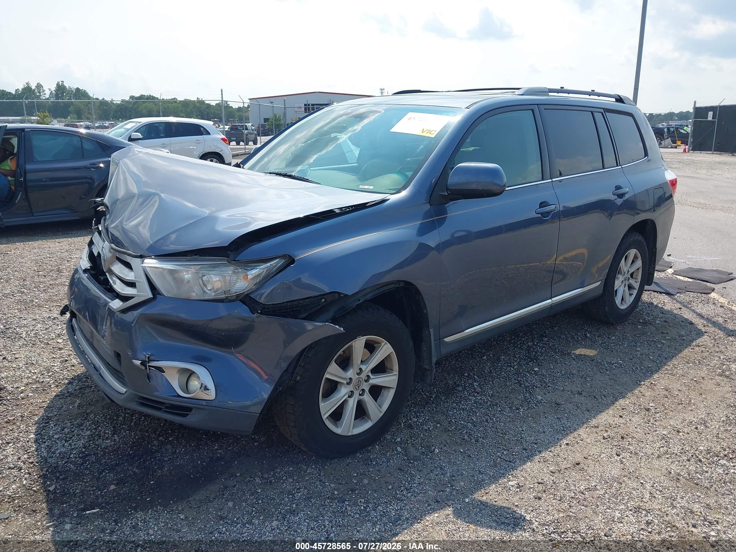 2012 Toyota Highlander Se V6 Blue vin: 5TDZK3EH1CS084008