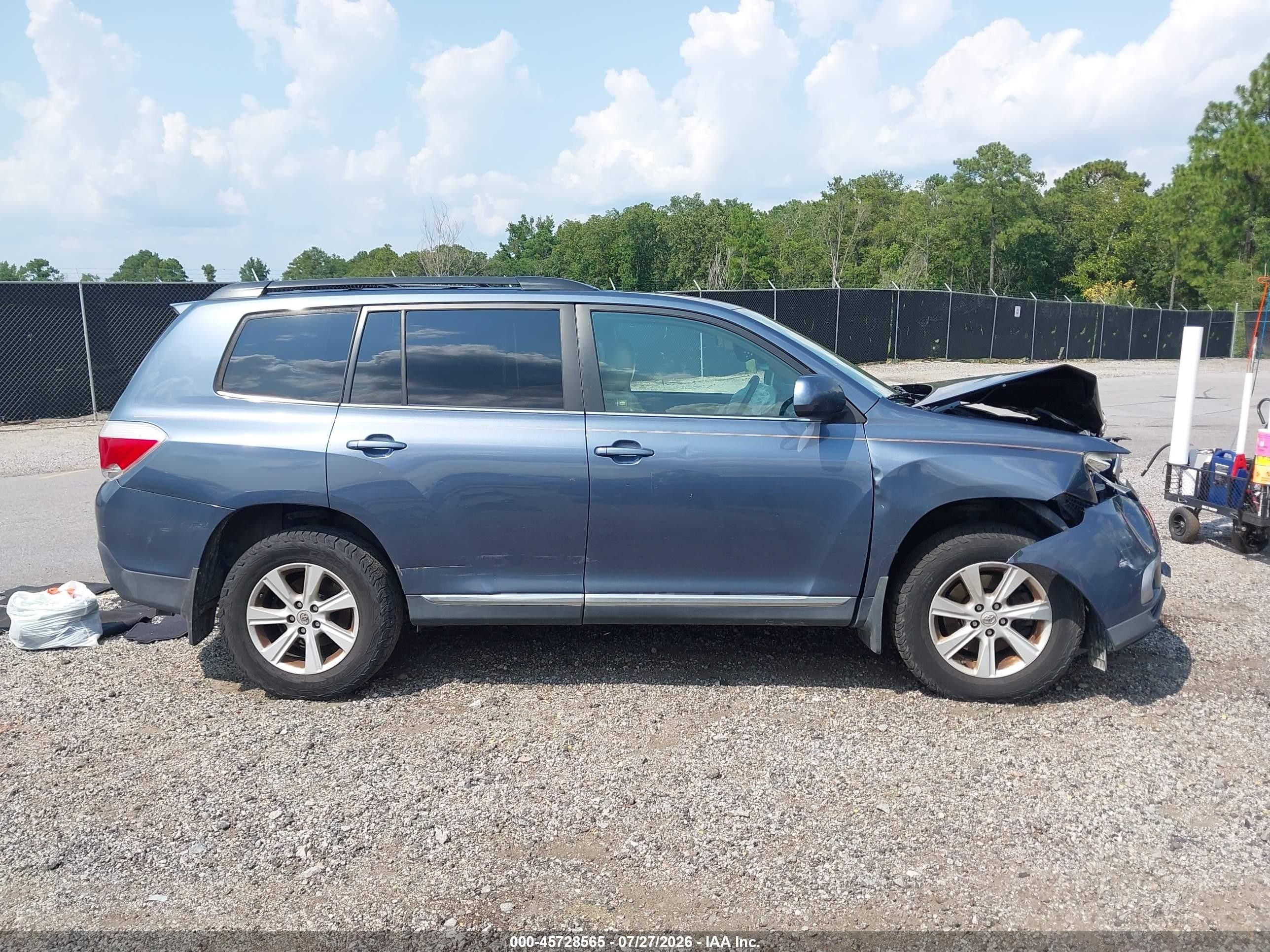 2012 Toyota Highlander Se V6 Blue vin: 5TDZK3EH1CS084008