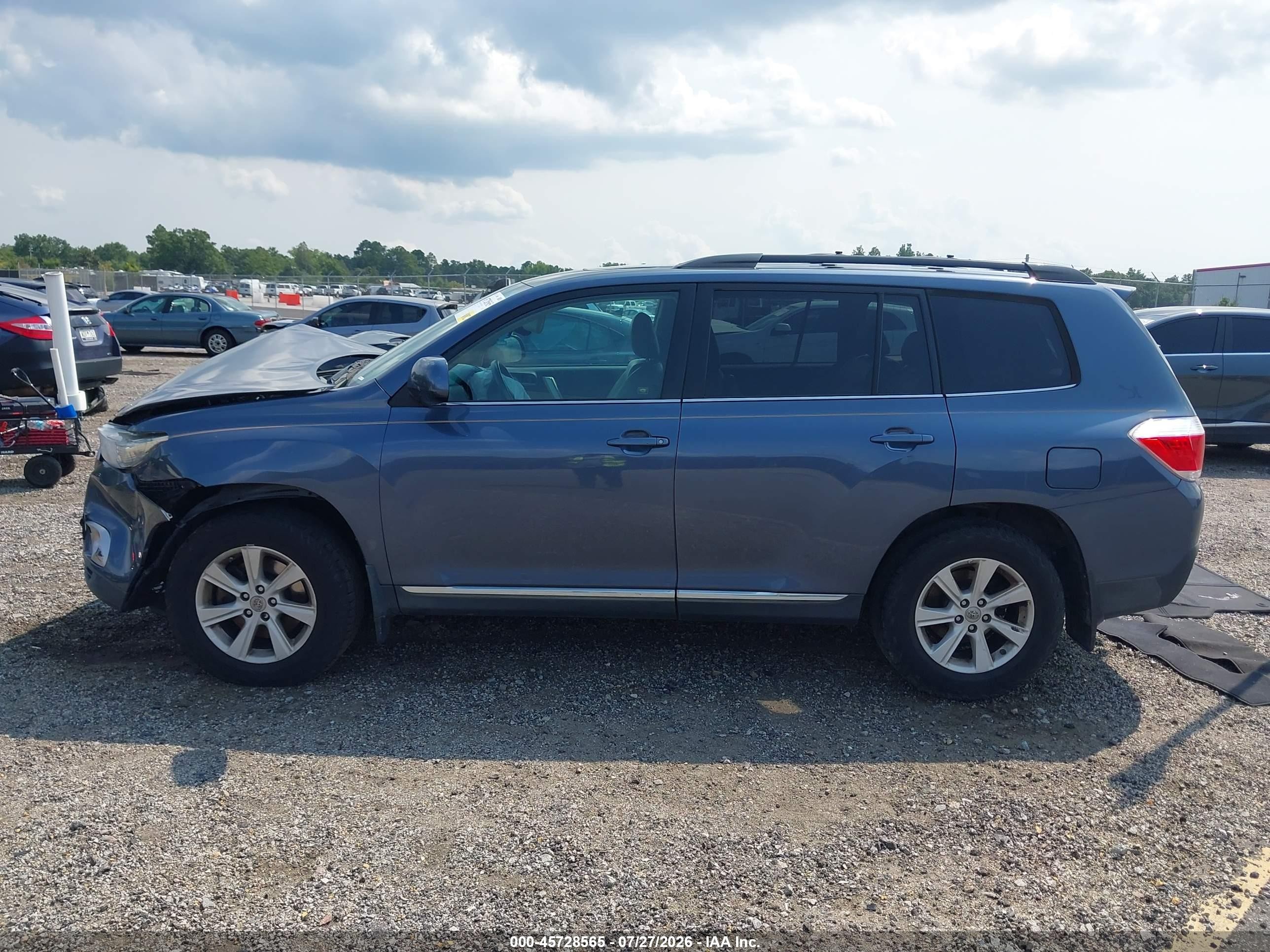 2012 Toyota Highlander Se V6 Blue vin: 5TDZK3EH1CS084008