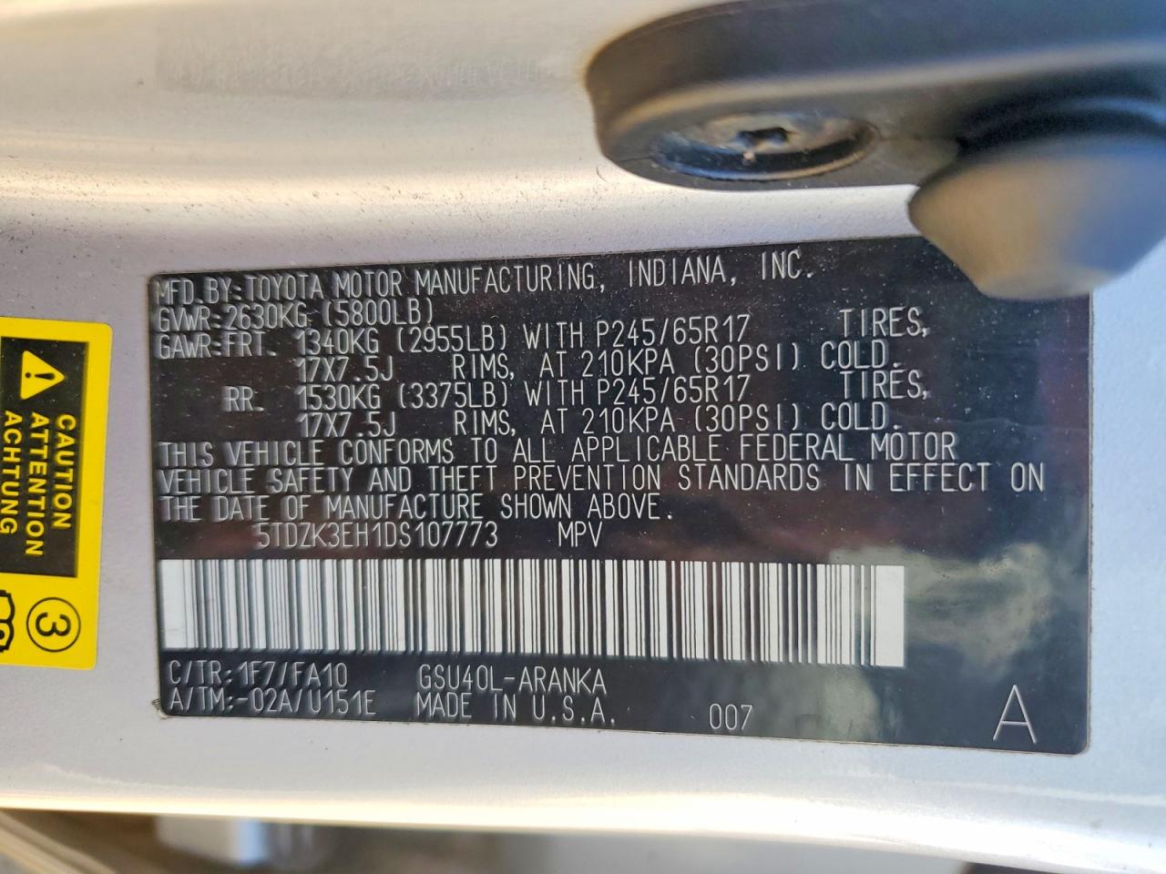 2013 Toyota Highlander Base Серебряный vin: 5TDZK3EH1DS107773