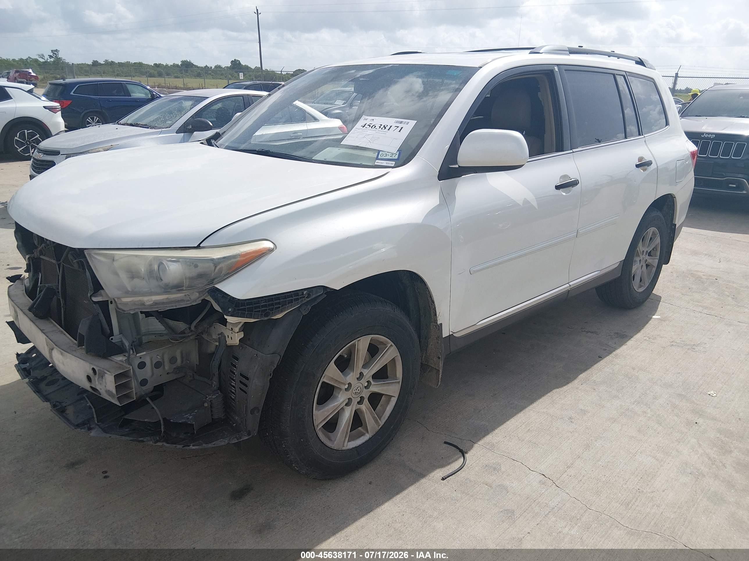 2013 Toyota Highlander Se V6 White vin: 5TDZK3EH1DS134178