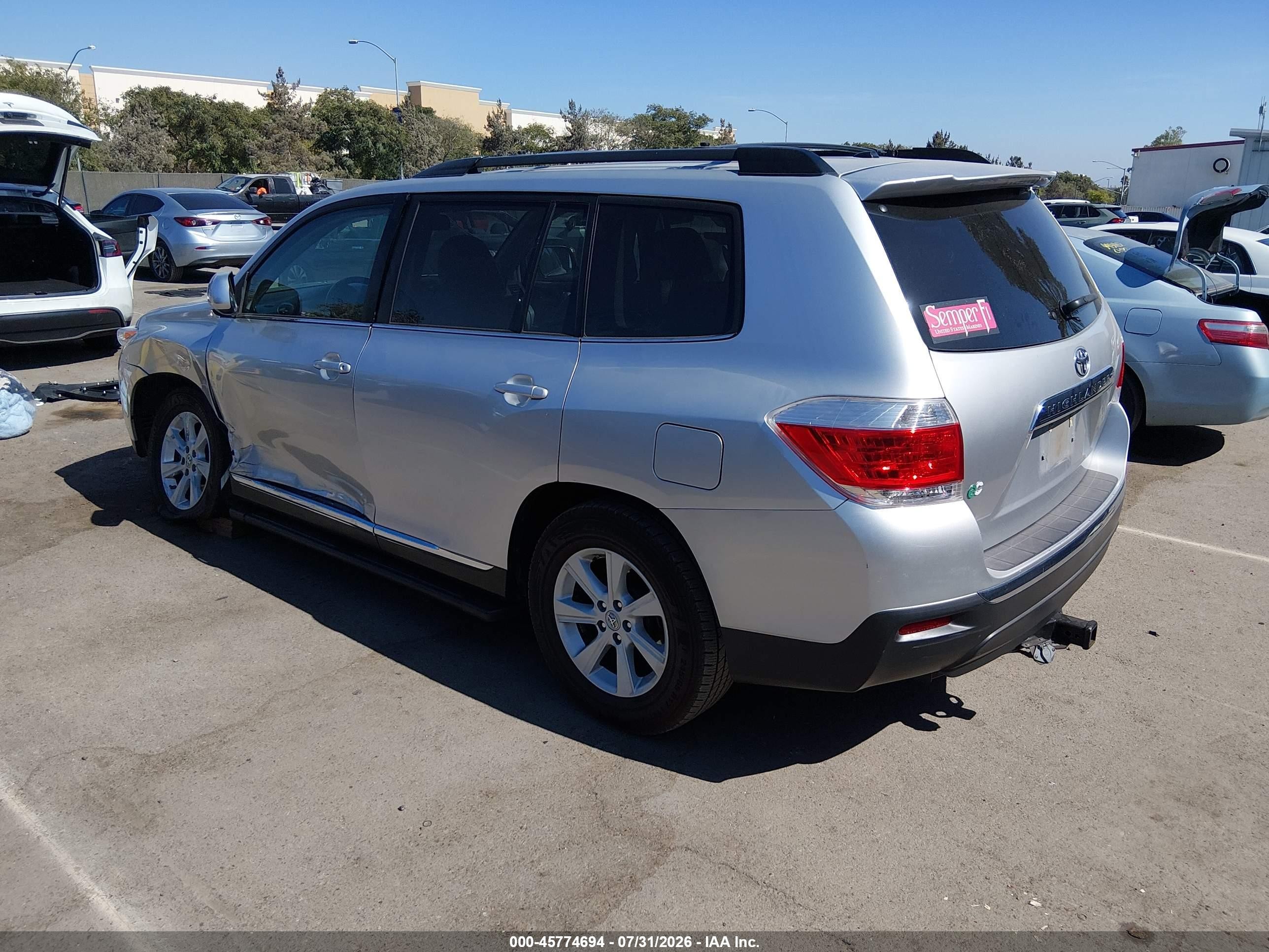2013 Toyota Highlander Se V6 Silver vin: 5TDZK3EH2DS108544