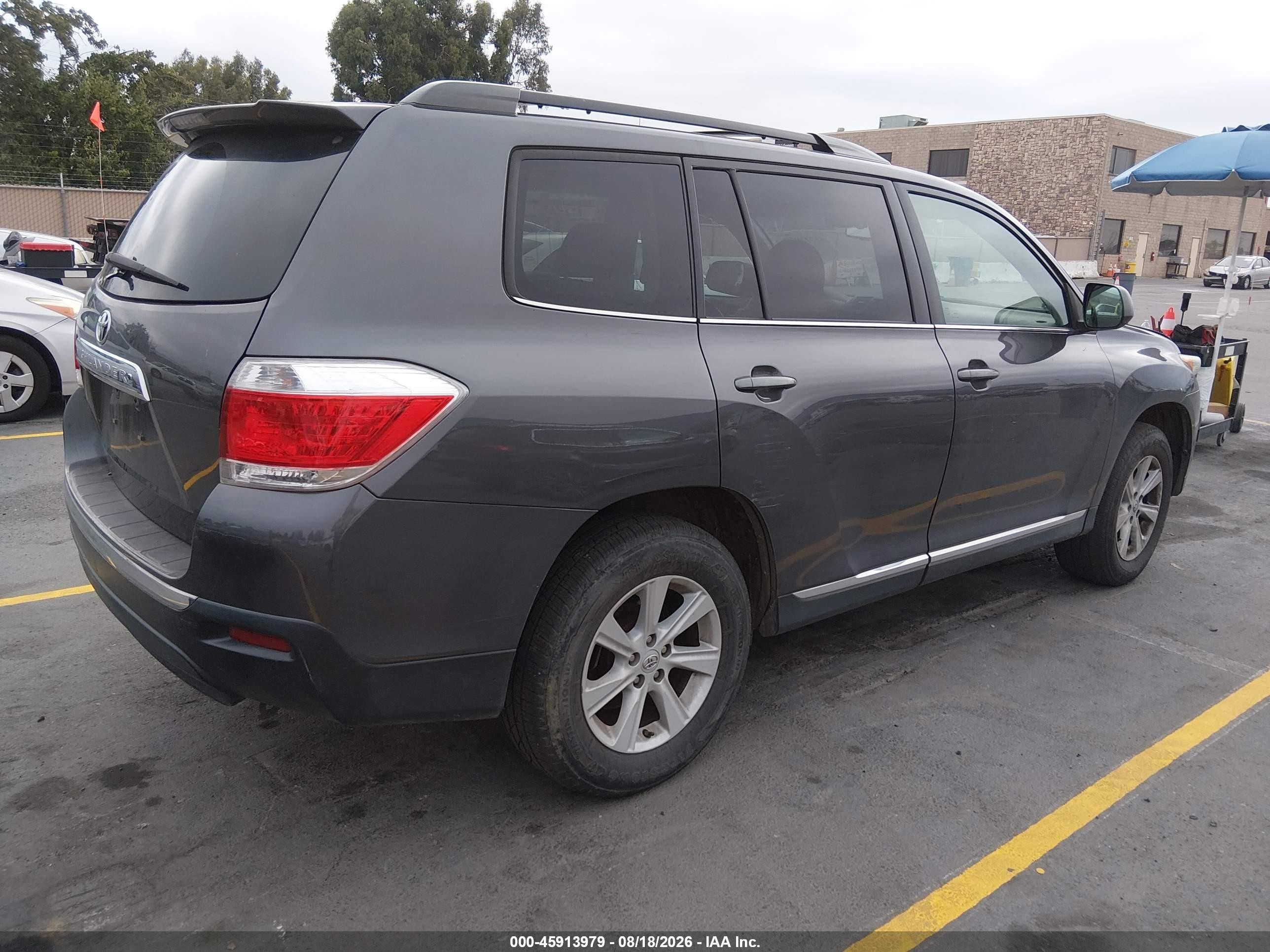 2013 Toyota Highlander Se V6 Gray vin: 5TDZK3EH2DS109404