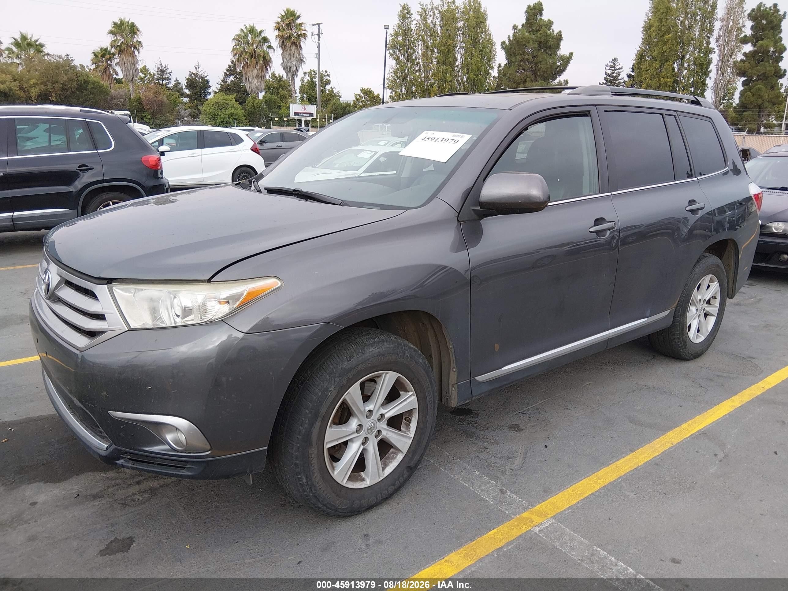 2013 Toyota Highlander Se V6 Gray vin: 5TDZK3EH2DS109404