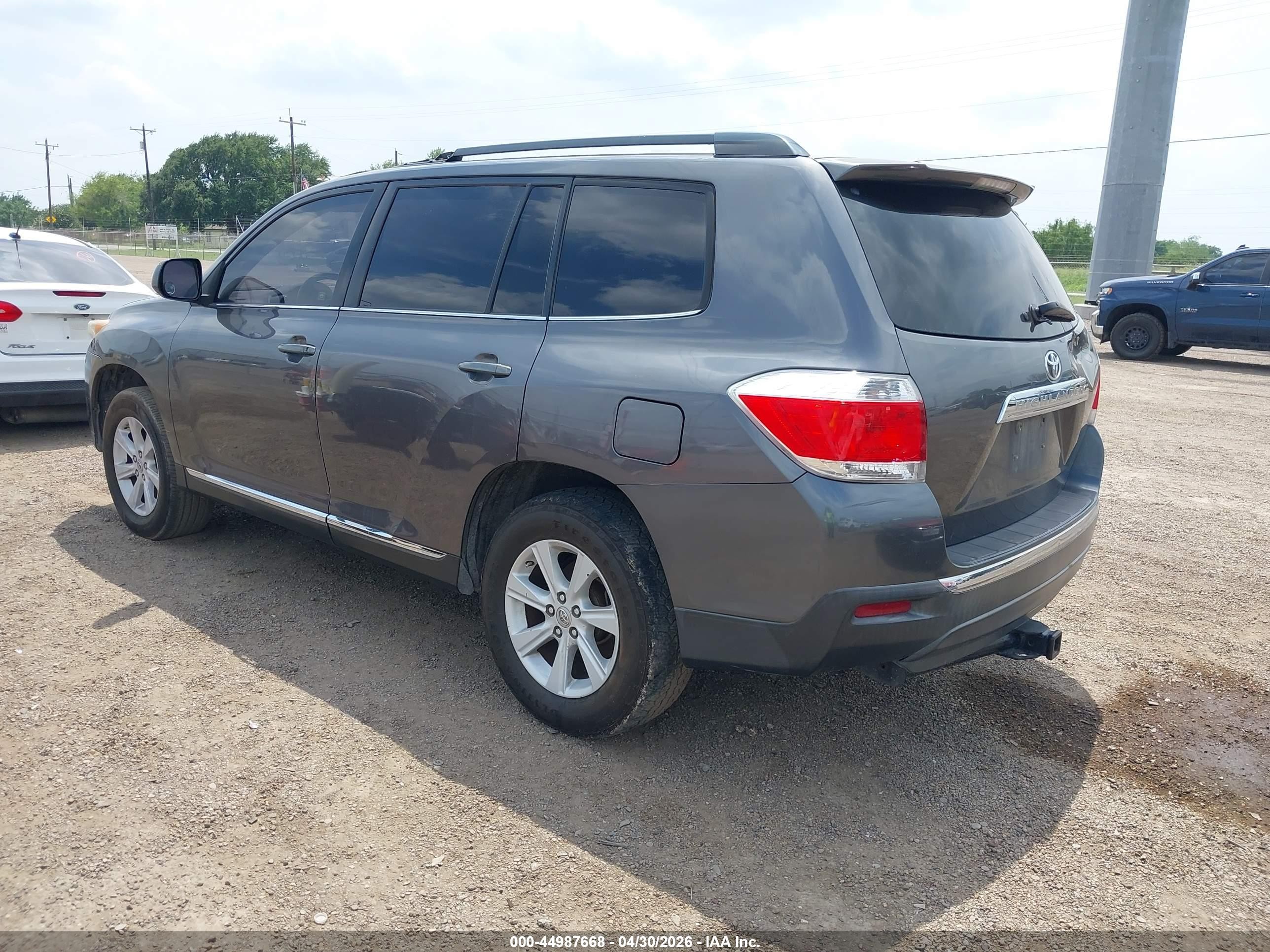 2013 Toyota Highlander Se V6 Gray vin: 5TDZK3EH2DS126672